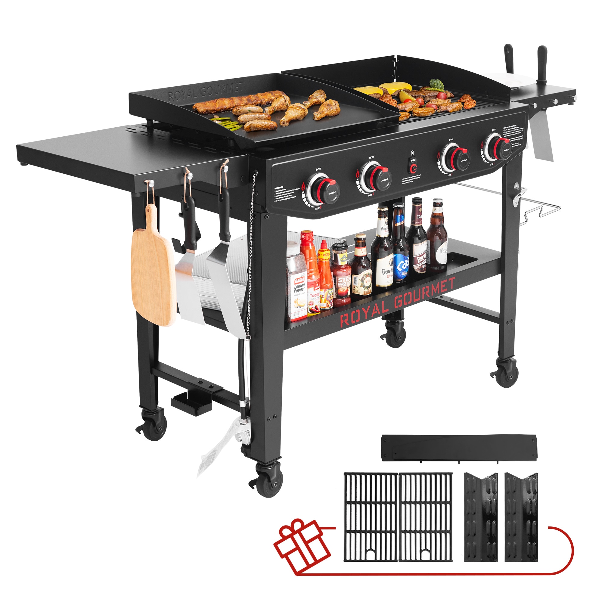 Propane griddle grill combo clearance