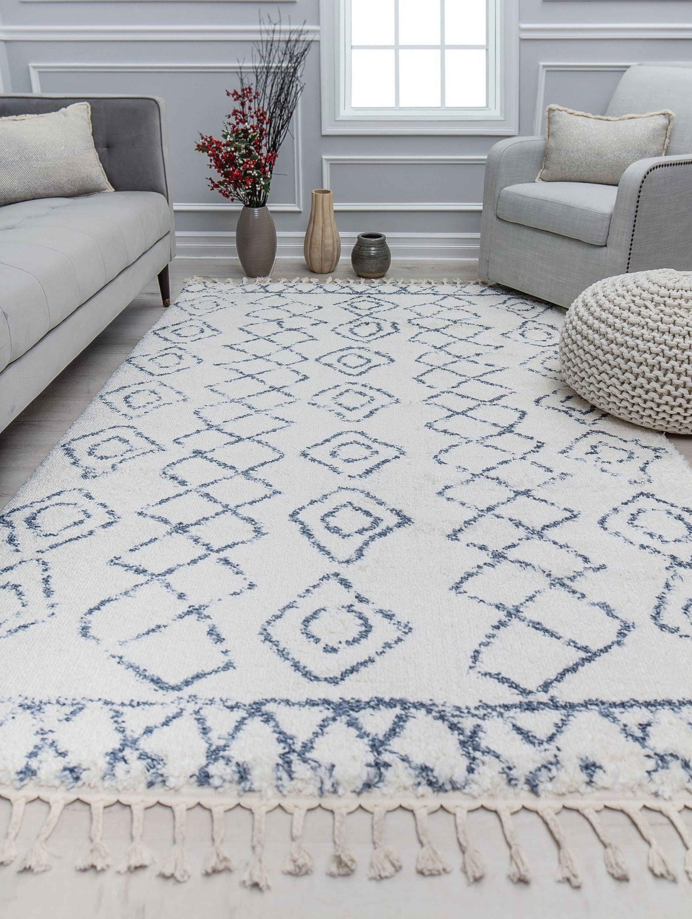 Rugs America 31237 Ensley 2 x 4 Gentle Blue Indoor Tribal Moroccan Area Rug