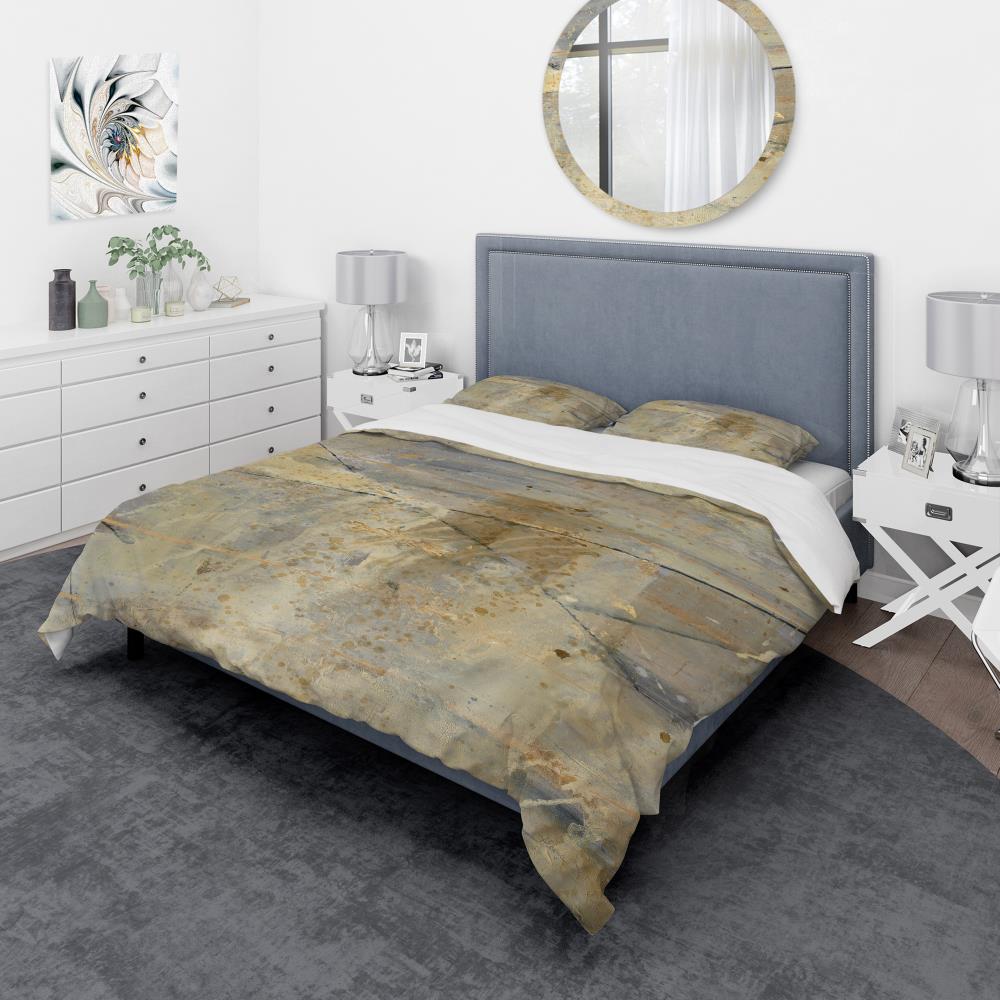 Designart BED30499-Q 3 -Piece Beige Queen Duvet cover Set