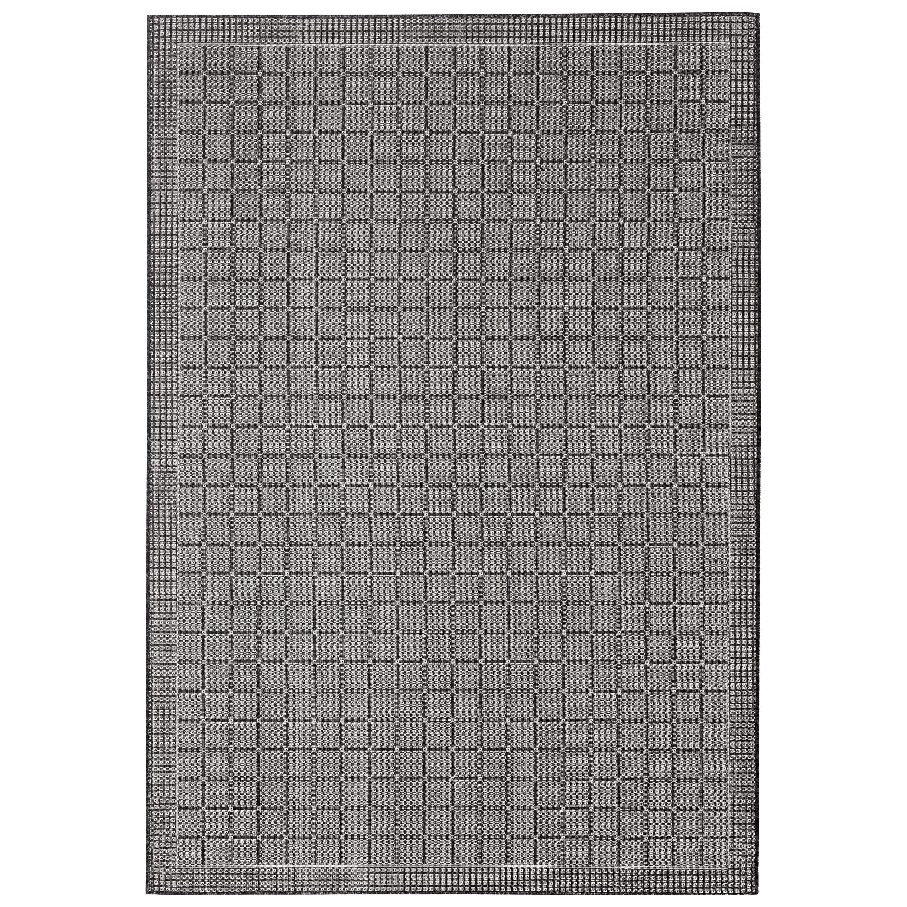 Nicole Miller 1-3752-480 Patio Country Luna 8 x 10 (ft) Polypropylene Black/Grey Rectangular Indoor/Outdoor Geometric French Country Area rug