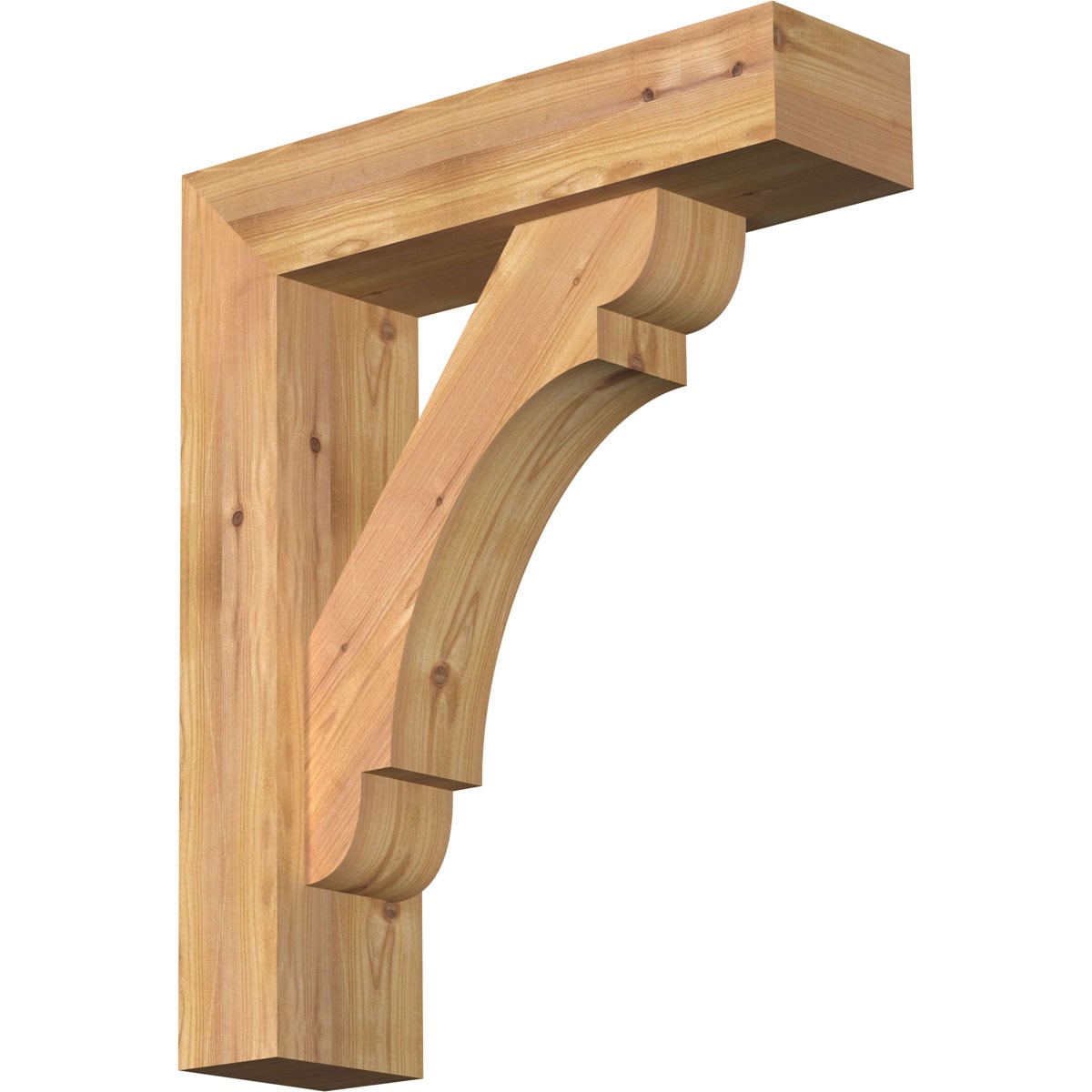 Ekena Millwork 1463538 Olympic Block Smooth Bracket with Offset Brace 5-1/2-in x 20-in x 24-in Western red cedar Brown Wood Standard bracket