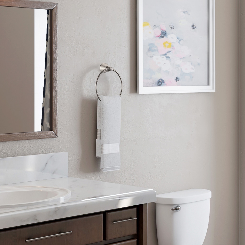 Design House 558254 Kassel Satin Nickel Wall mount Single Towel Ring