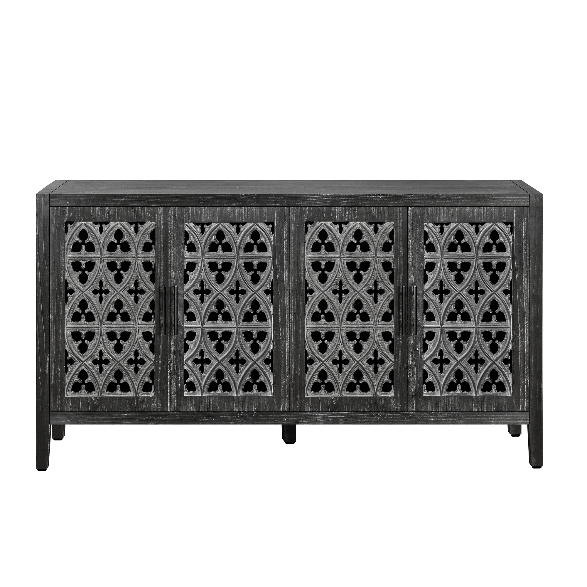 SINOFURN SYA390006BL Traditional Black TV cabinet ( Accommodates TVs up to 65-in )