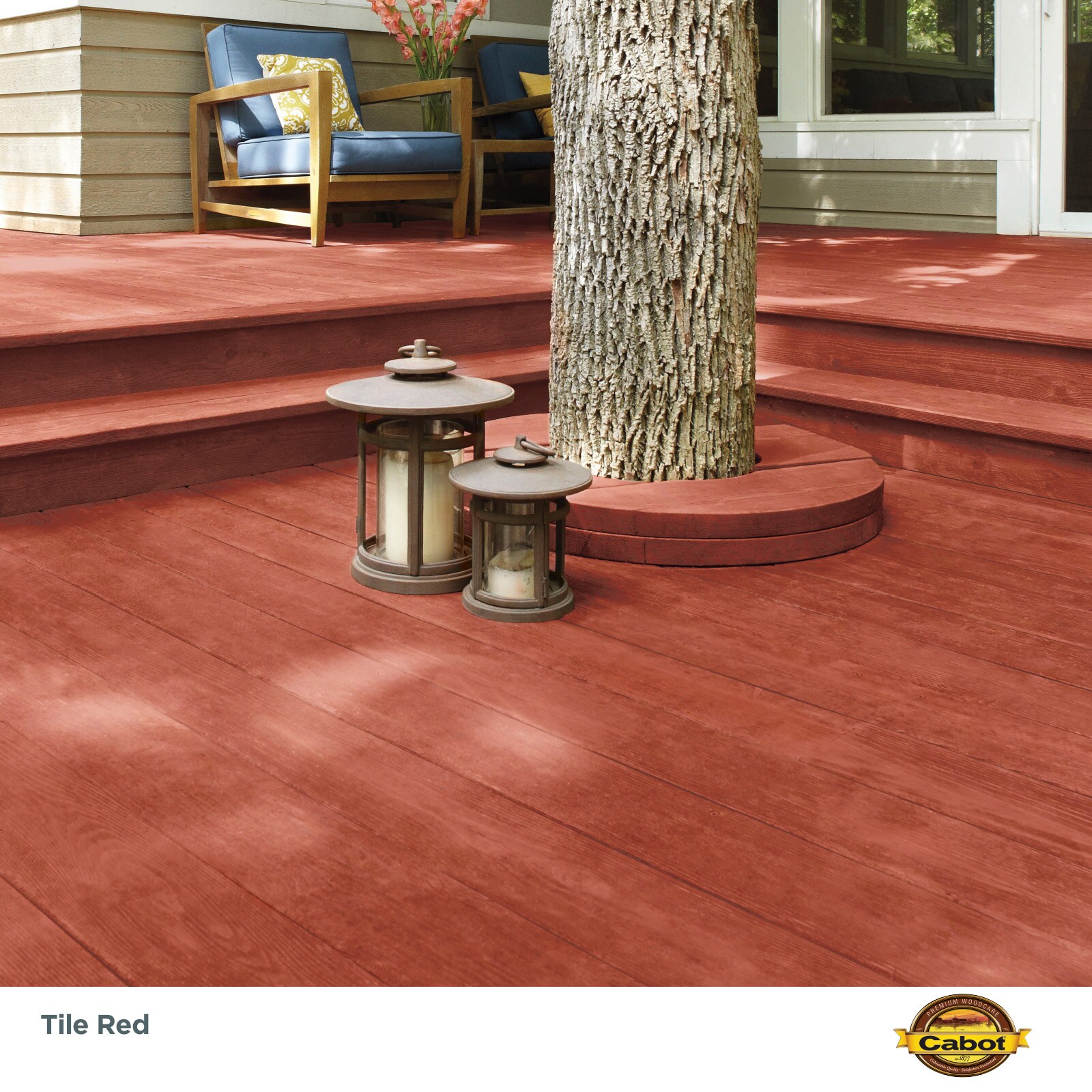 Cabot Tile Red Semi-transparent Exterior Wood Stain and Sealer (1-Gallon)