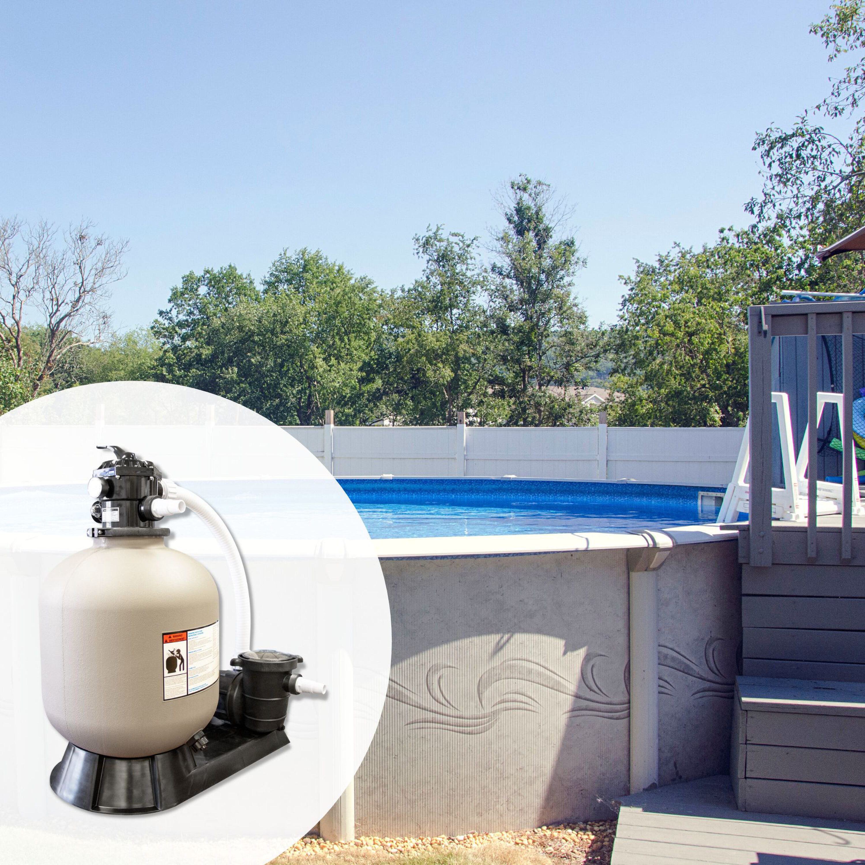 Blue Wave 22-in Sand Filter System w/ 1.5 HP Pump for Above Ground