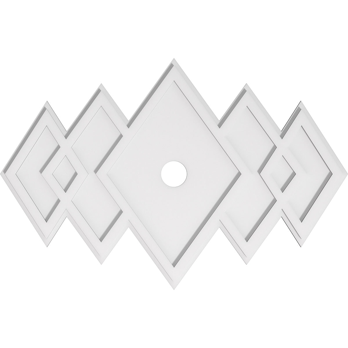 Ekena Millwork CMP40X26ZE-03000 Zoe 40-in W x 26.625-in L Contemporary PVC Whole Ceiling Medallion