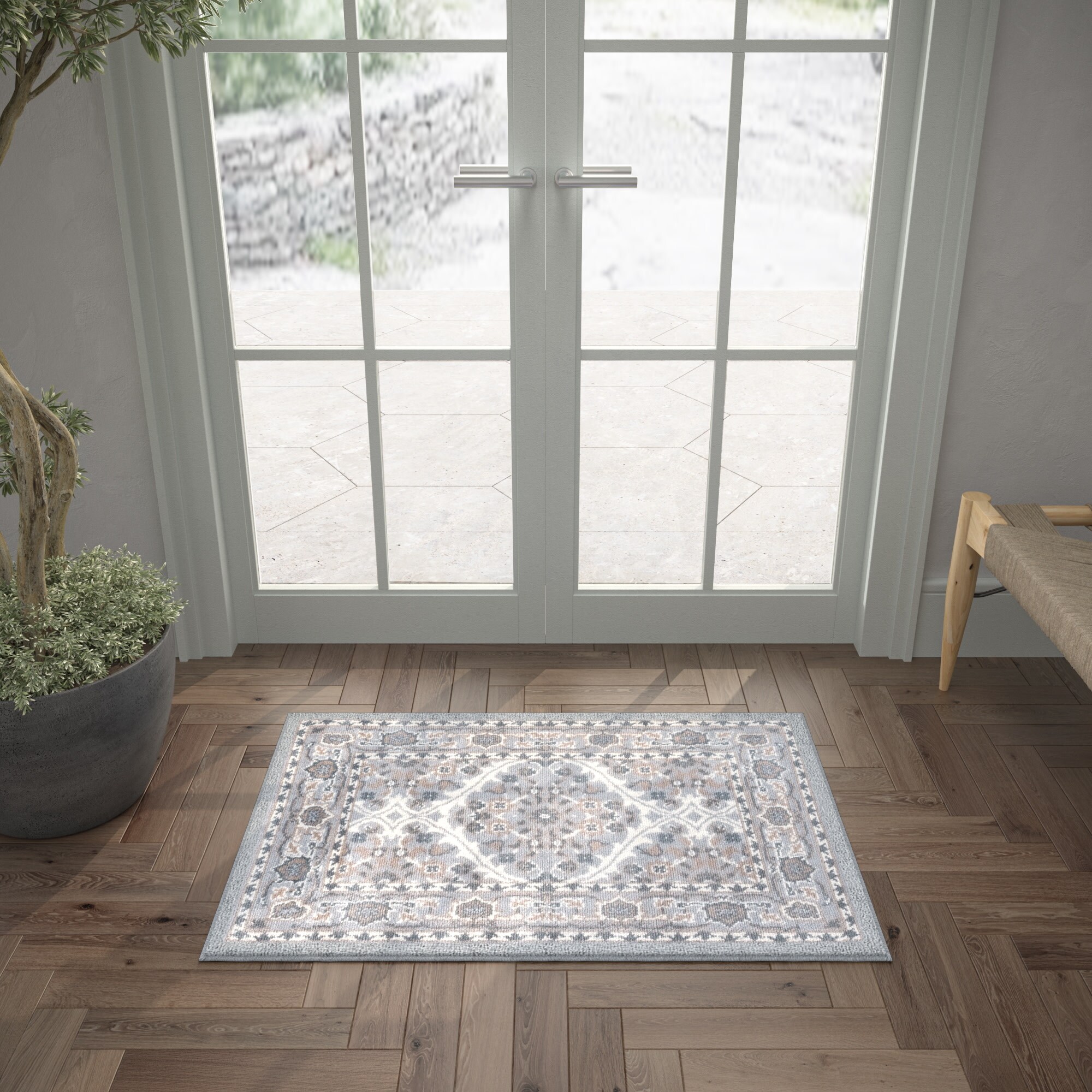 Tayse MDN3709 2X3 Madison 2 x 3 (ft) Loomed Polypropylene Gray Rectangular Indoor Throw rug