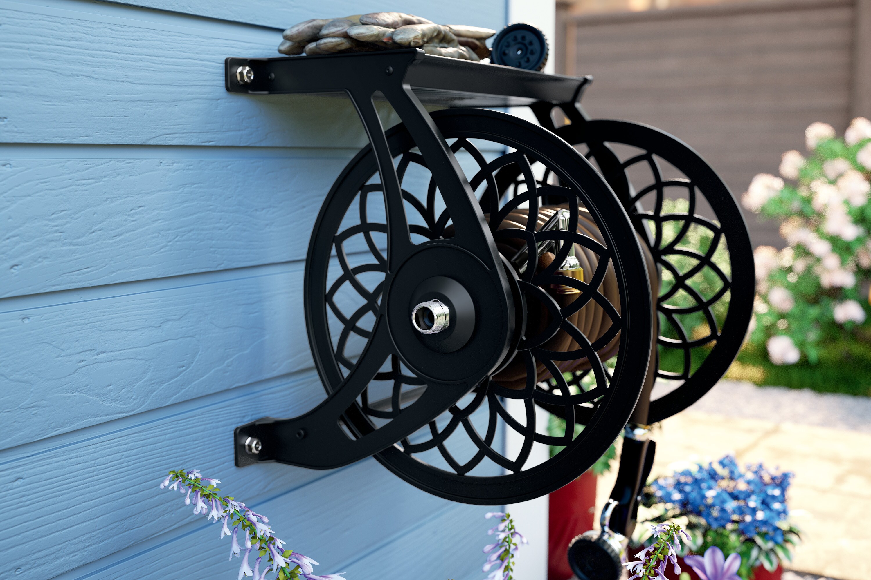 Suncast Auto-Rewind Hose Reel with Hose - tools - by owner - sale