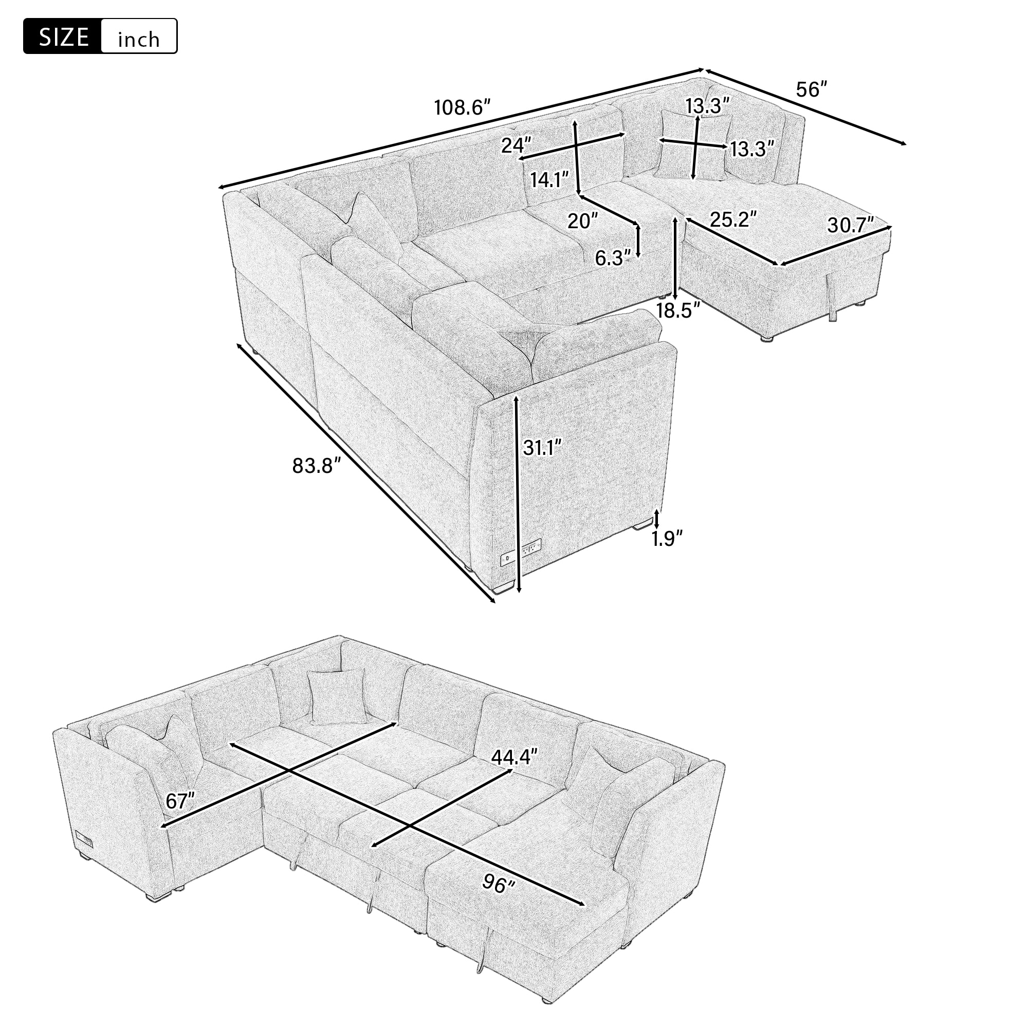 ModernLuxe N719S001410A Sofas-Loveseats - View #20