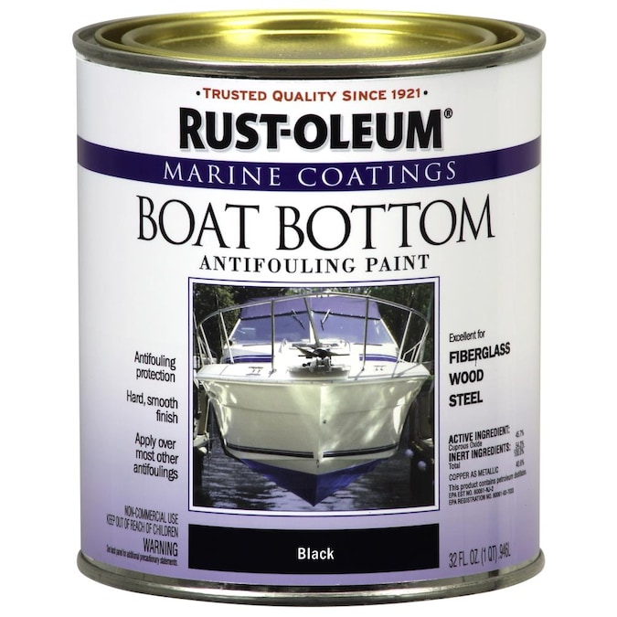 Rust Oleum Marine Coatings Boat Bottom Antifouling Paint Black Flat Enamel Oil Based 1 Quart In The Department At Com - Boat Bottom Paint Colors
