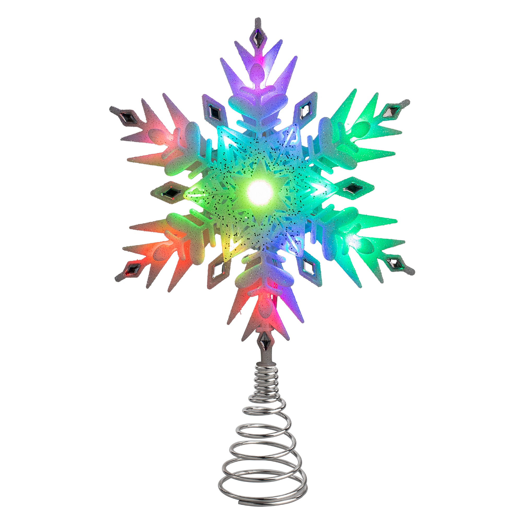 Holiday Living 14-in LED Color Changing Snowflake Christmas Tree Topper