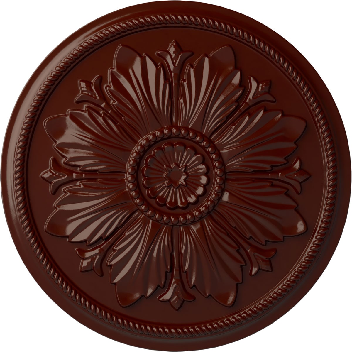 Ekena Millwork CM23KABMF Kaya 23.625-in W x 23.625-in L Painted Brushed Mahogany Polyurethane Whole Ceiling Medallion