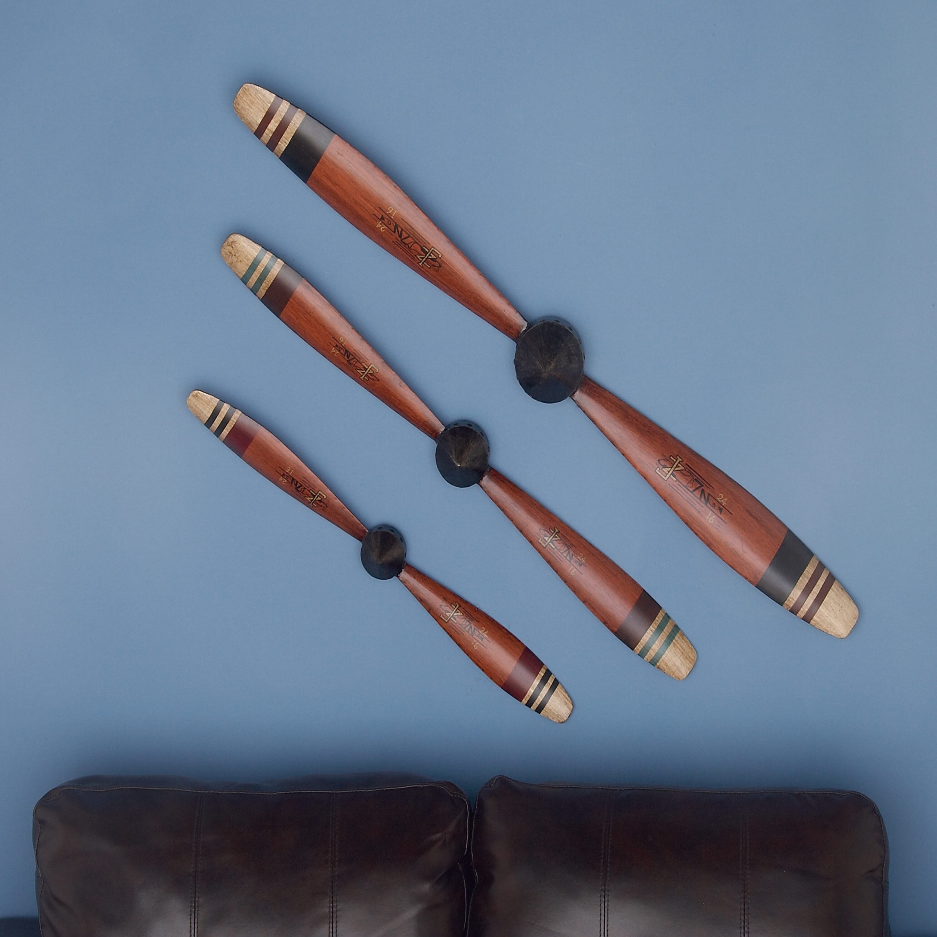 Grayson Lane 93231 46-Inches W x 4-Inches H Metal Propeller Industrial Wall sculpture