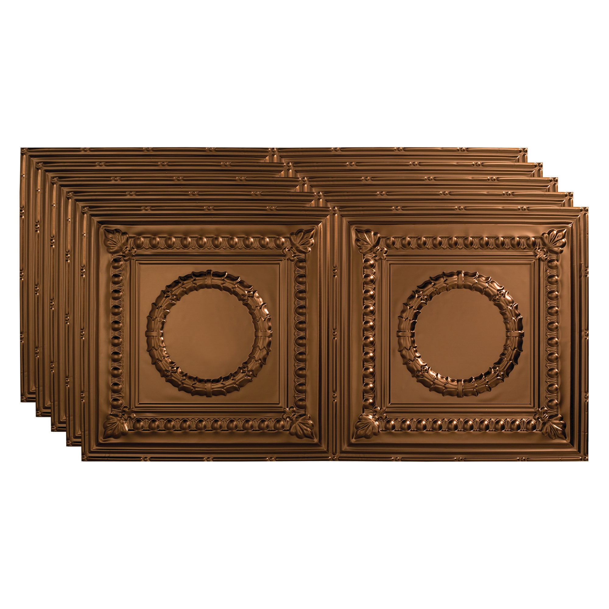 Fasade PG5426 4-ft x 2-ft Rosette Oil-rubbed Bronze PVC Surface-mount Ceiling Tile ( 5 -Pack, 40-Sq. Feet / Case )