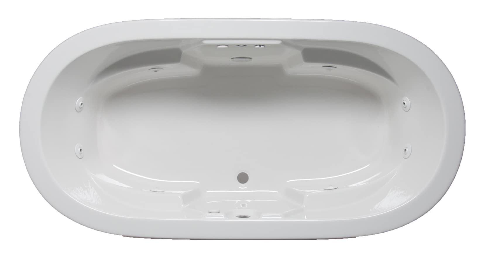 Laurel Mountain Warren ll 36-in x 72-in White Acrylic Oval Drop-In Air Bath  (Front Center Drain) in the Bathtubs department at