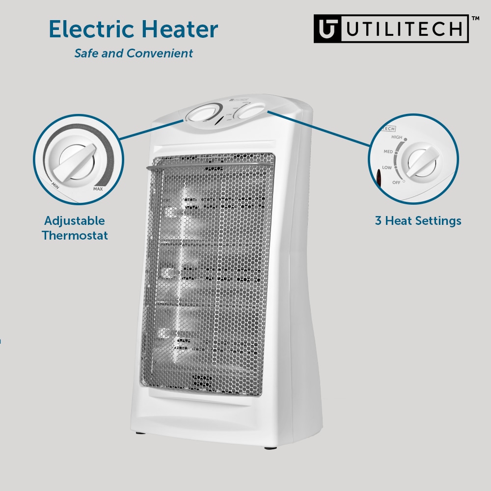 Utilitech Up to 1500-Watt Infrared Quartz Tower Indoor Electric Space ...