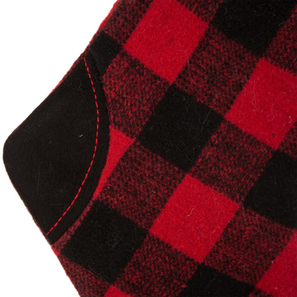 Glitzhome Red & Black Buffalo Check Plaid Fabric Linen Garland