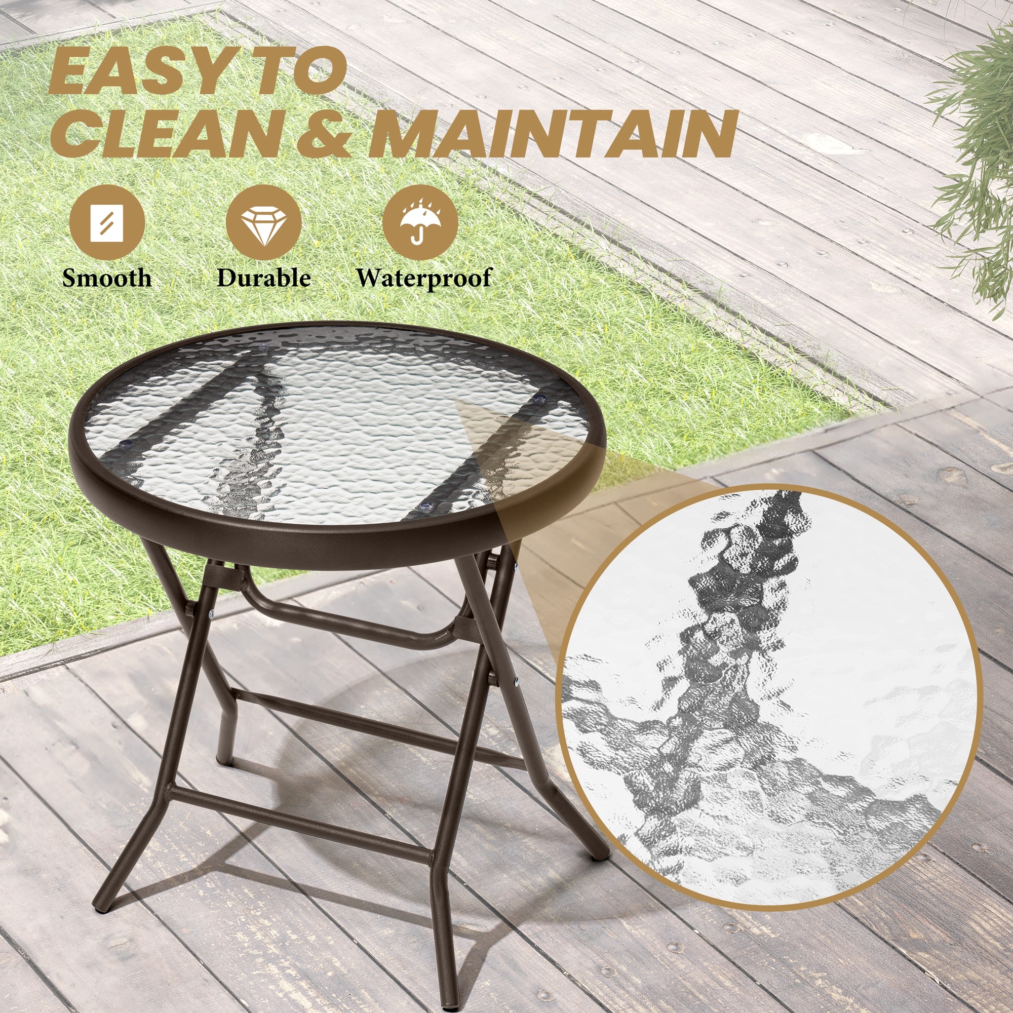 Crestlive Products CL-TB045BRN-2 Patio-Tables - View #7