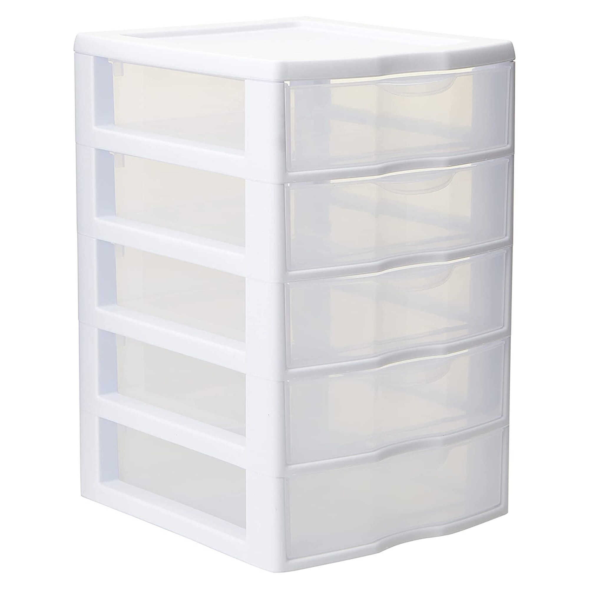 Plastic Storage Bins with 5 Drawers,Durable Plastic Drawers