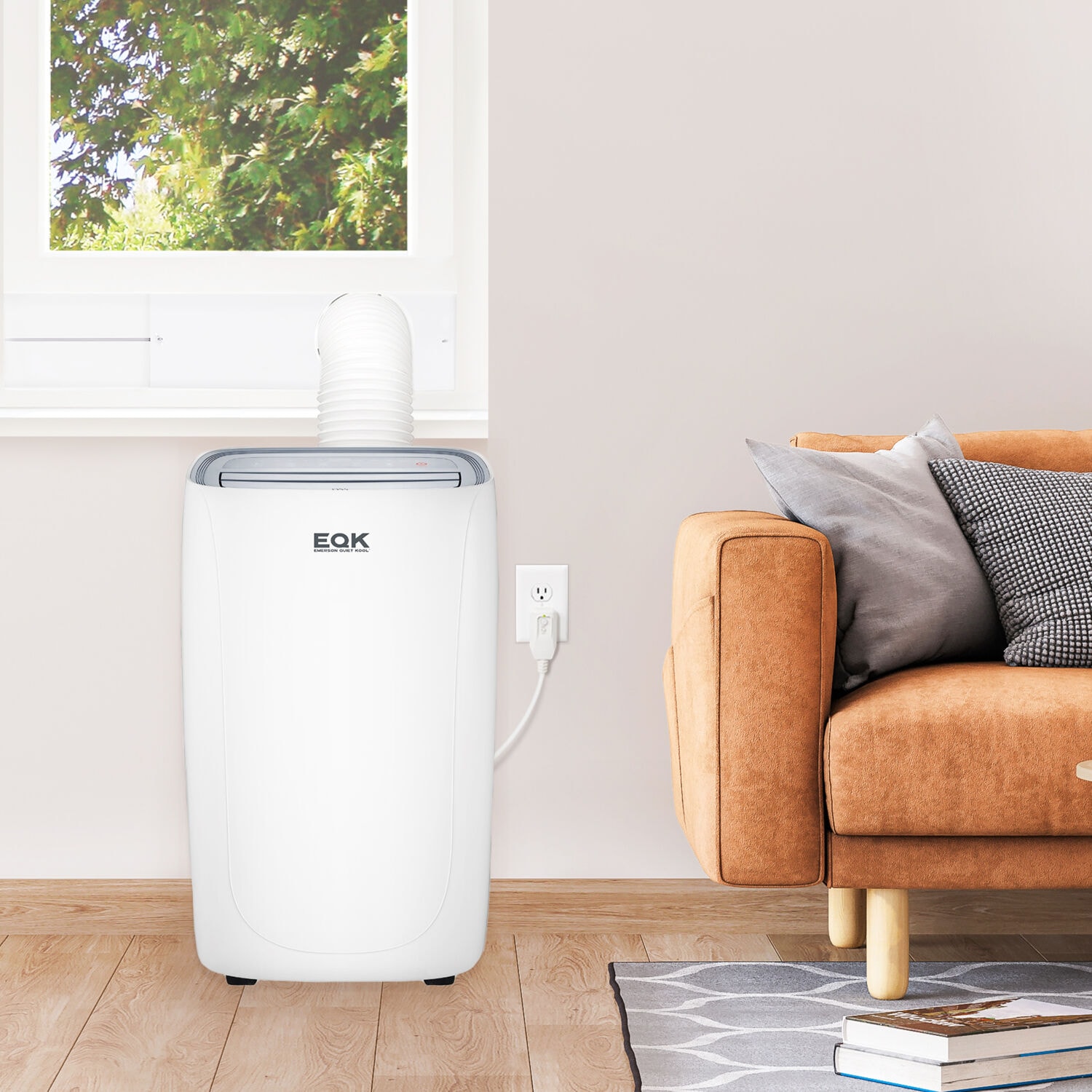 Emerson Quiet Kool 5000 BTU DOE 115-Volt Vented Medium Room Smart Portable Air Conditioner Remote Included