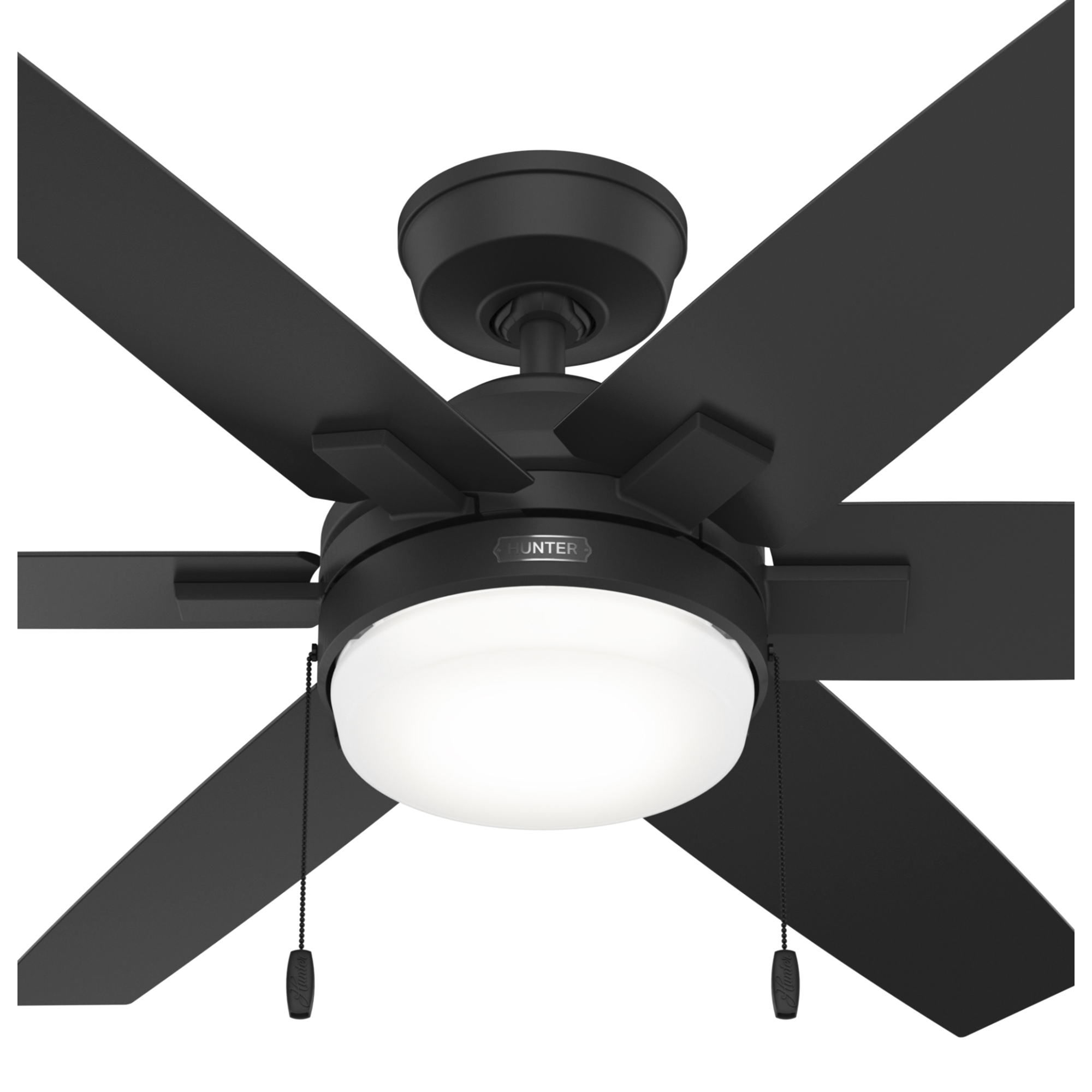 Hunter Toledo Easy Install 52in Matte Black Indoor Ceiling Fan with