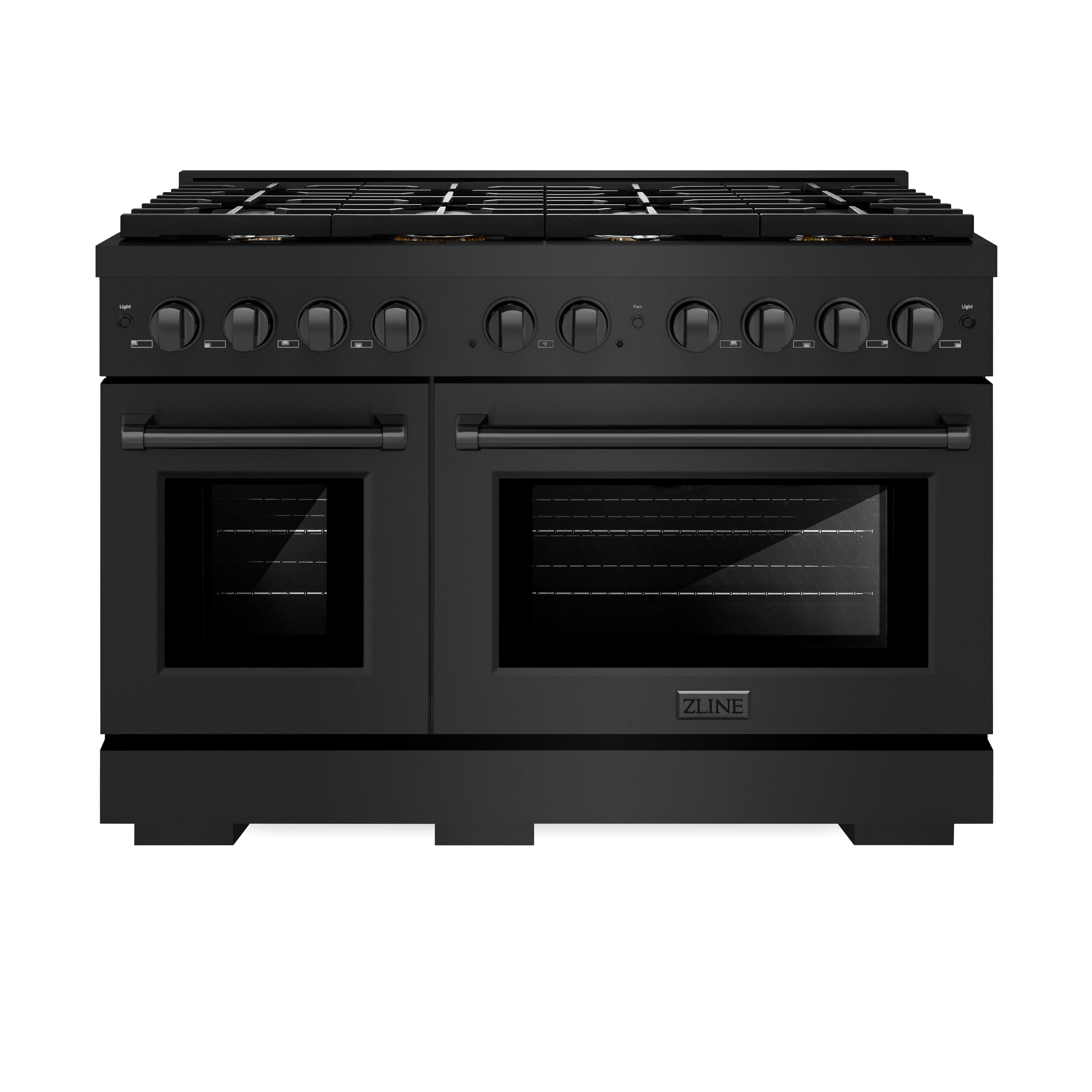 ZLINE KITCHEN & BATH SDRB-BR-48 Paramount 48-in Standard 4.2-cu ft / 2.5-cu ft Convection Oven Freestanding Double Oven Dual Fuel Range ( Black Stainless Steel w/ Brass Burners )