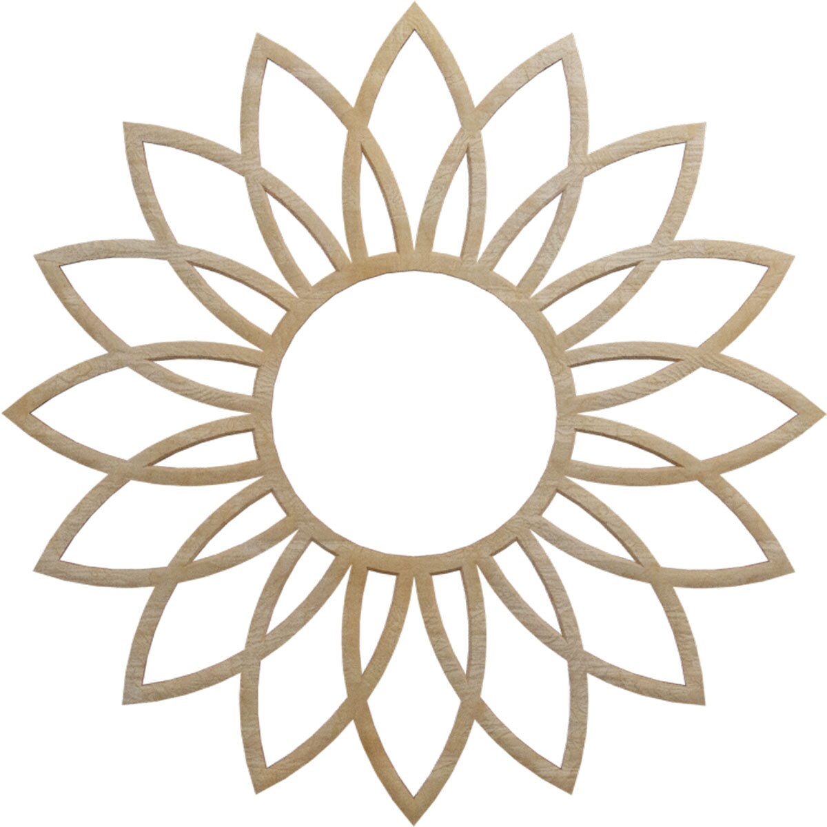 Ekena Millwork CMWP18X18X0375DABI Daisy Fretwork 18-in W x 18-in L Contemporary Birch Wood Whole Ceiling Medallion