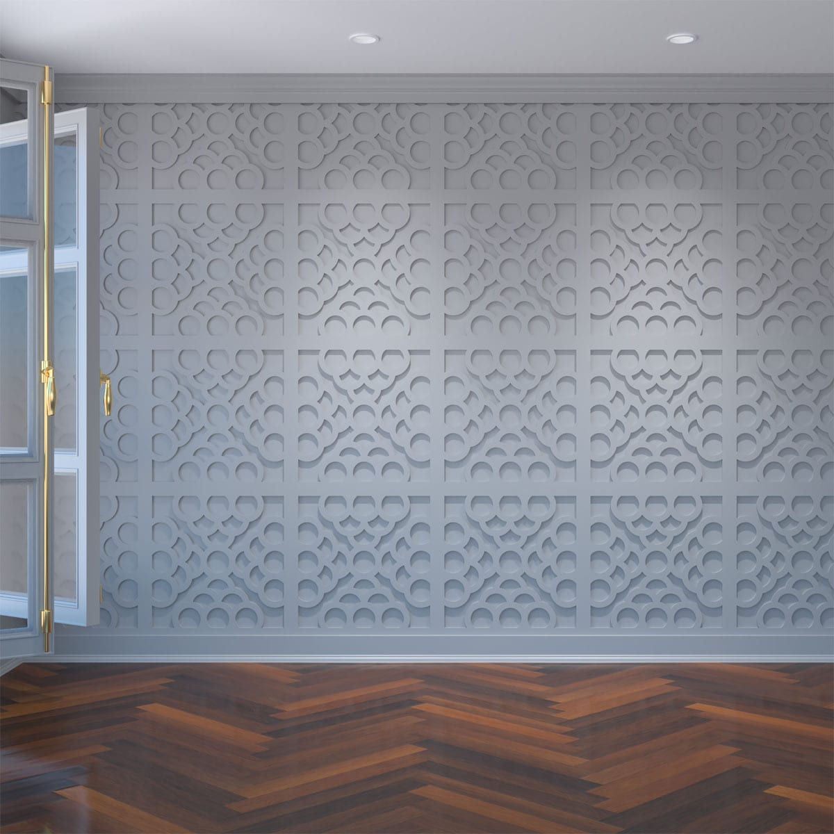 Ekena Millwork WALP24X24GLN 23-3/8-in x 23-3/8-in Smooth Paintable/Stainable White PVC Fretwork Wall Panel ( 3.79 )