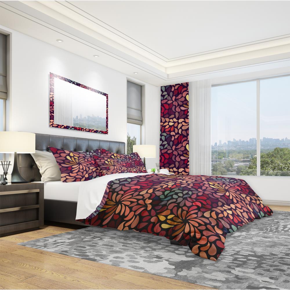 Designart BED18812-K 3 -Piece Red King Duvet cover Set