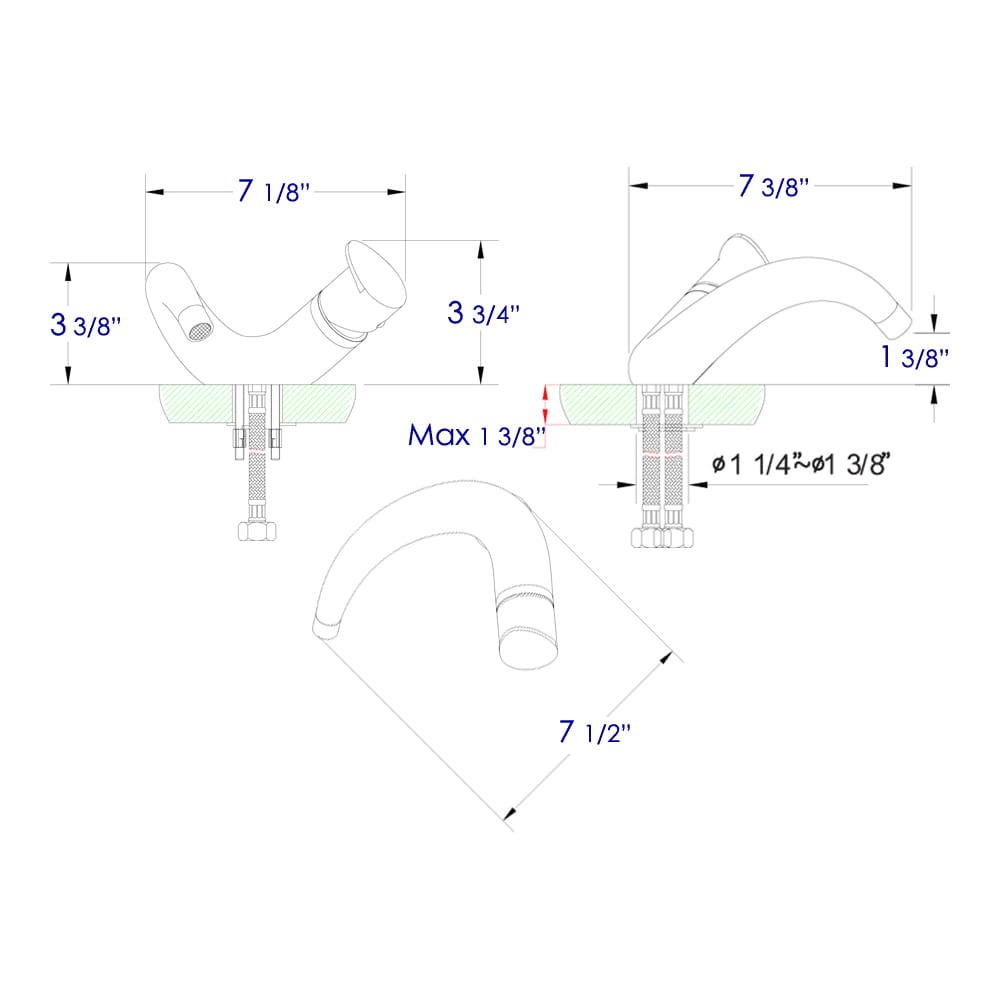 Matte Black Single-Handle Bathroom Faucet with Wave Design