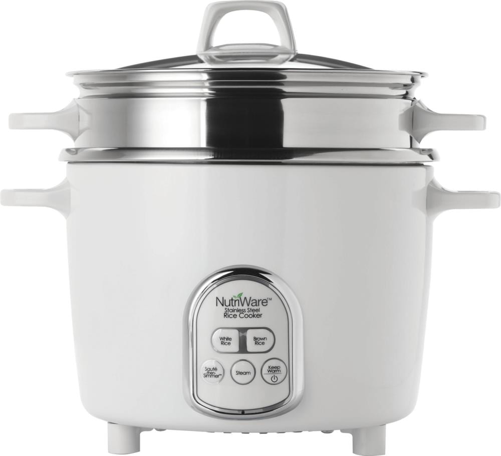 Aroma Stainless Steel 4-Cup Rice Cooker - Perfectly Prepares 2-8 Cups of  Rice - One-Touch Operation - Automatic Keep-Warm - Improved Steam Vent in  the Rice Cookers department at