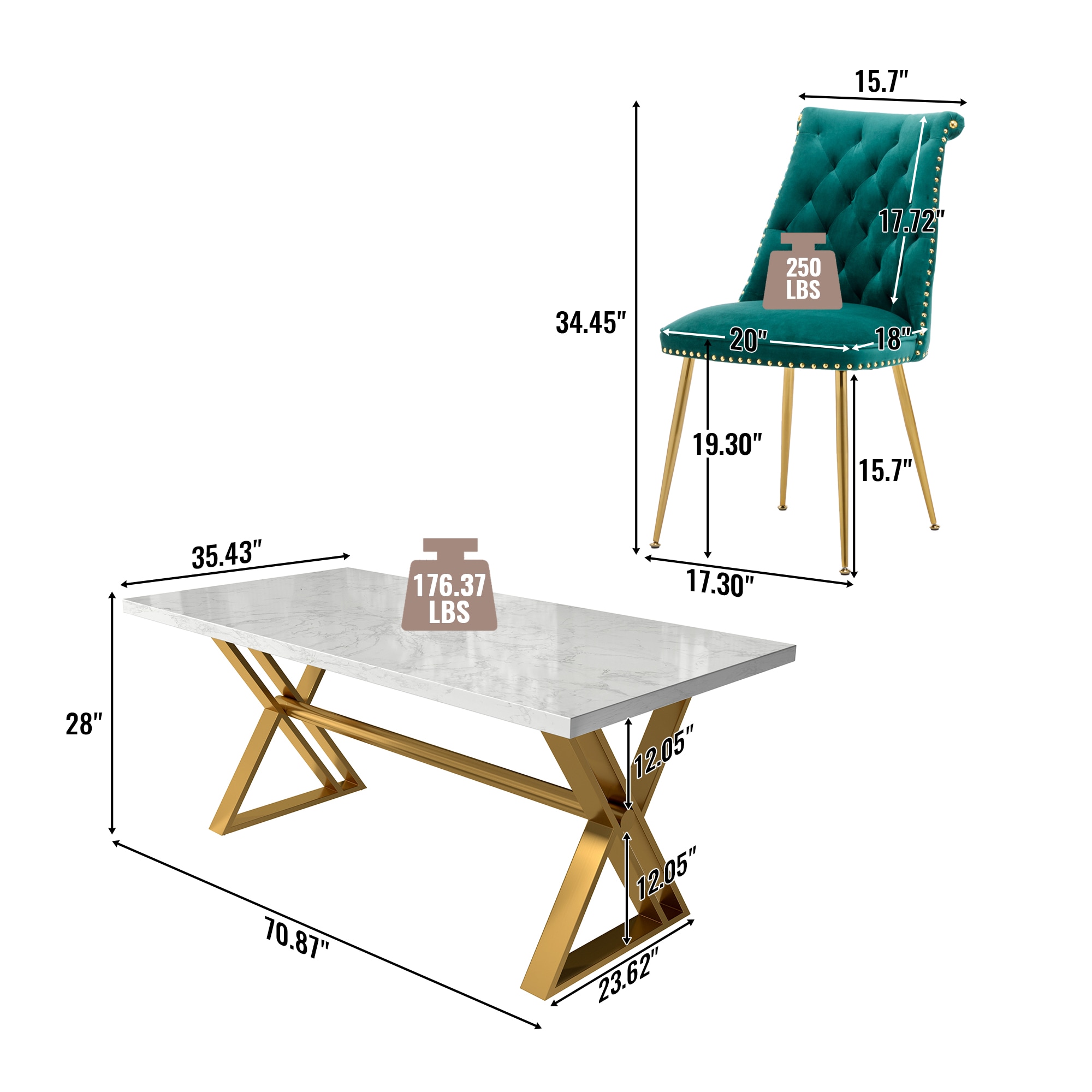 Clihome CL-DLS703GN Dining-Sets - View #4