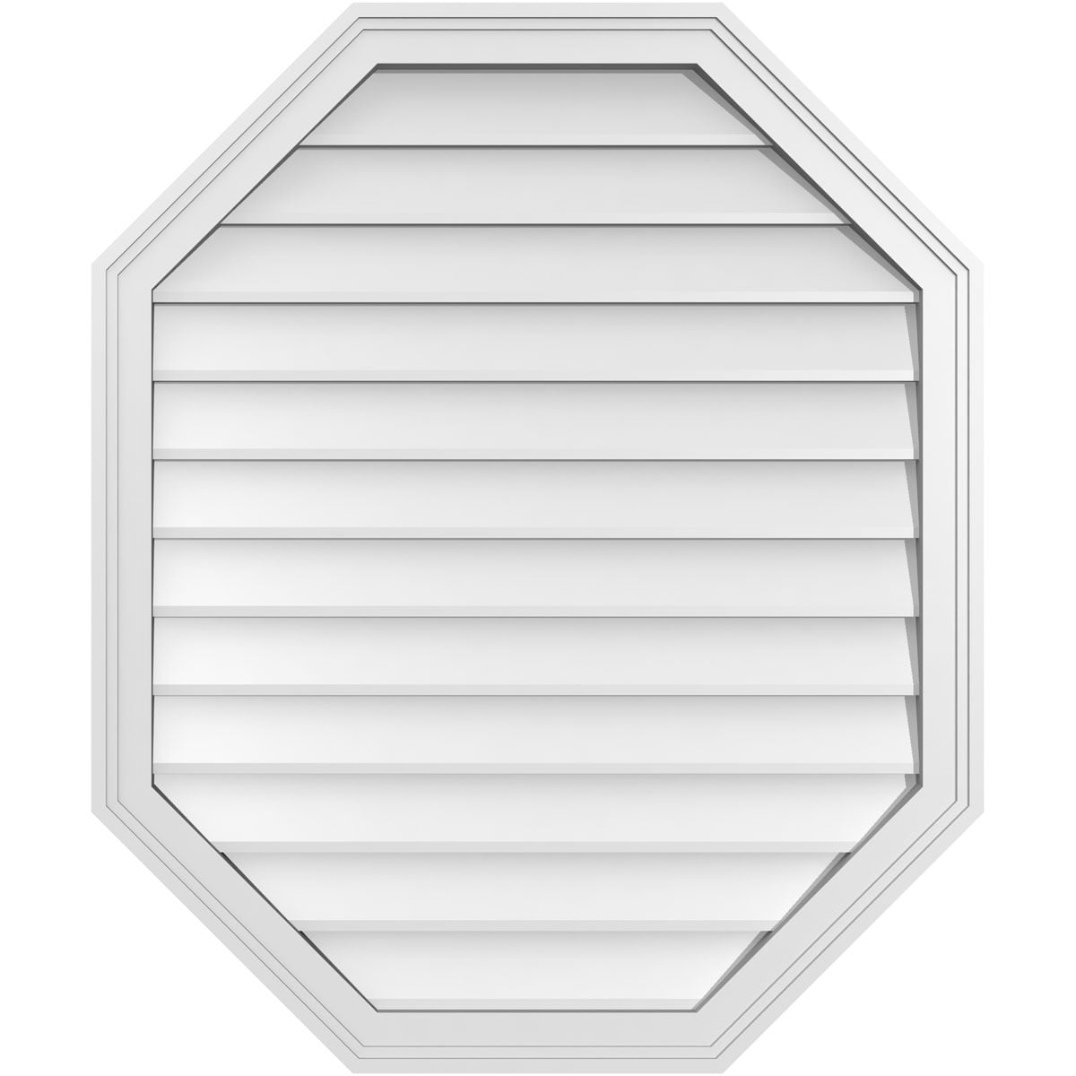 Ekena Millwork GVPOV30X3602SN 30-Inches x 36-Inches Off-white Octagon PVC Gable Louver Vent