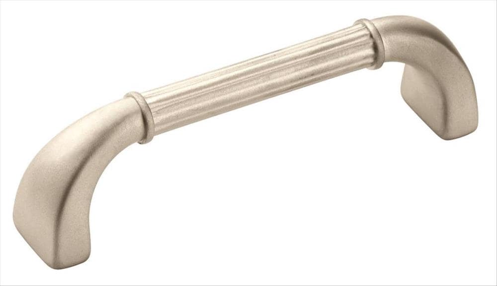Amerock BP24011SN Vasari 3-3/4-in Center to Center Satin Nickel Matte Rectangular Handle Cabinet Door Pull
