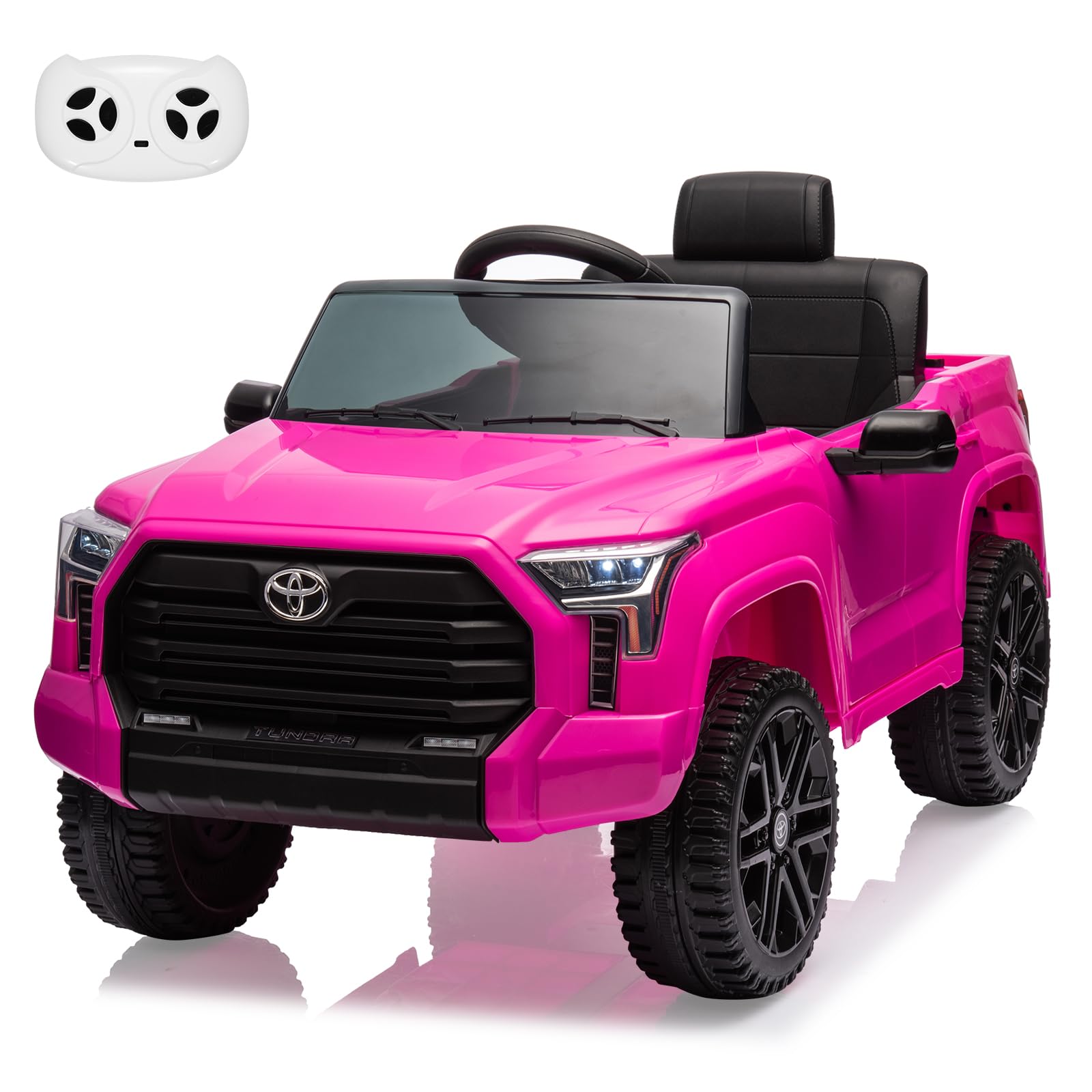 Qeetex SUN-PTO-0YSF6TDT Licensed Toyota Tundra 12V Electric Ride-On Truck with Remote Control Rose Red