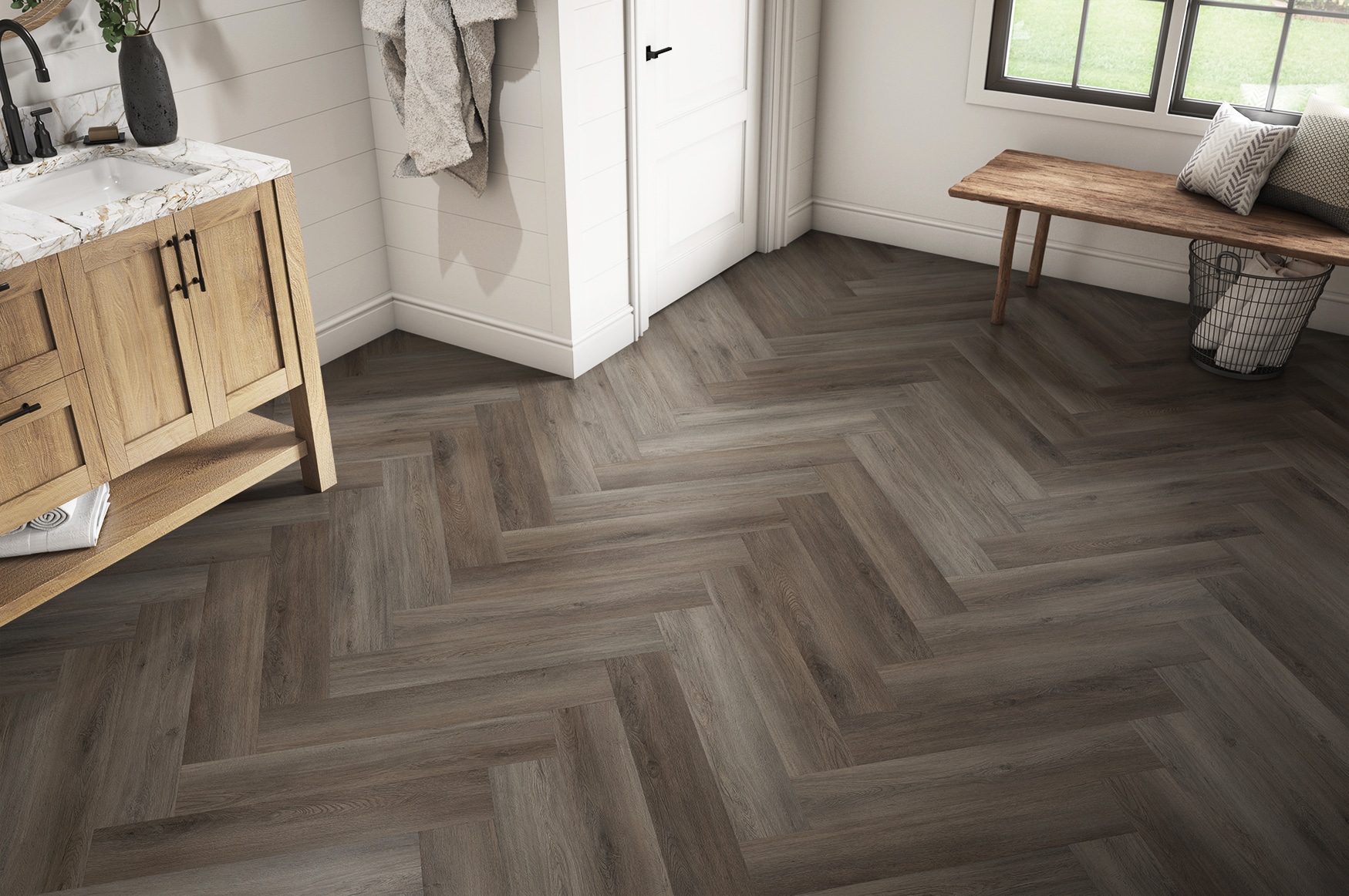 ProCore Plus Herringbone Brookewood 6-in Wide x 6-mm Thick Waterproof ...