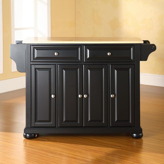 Crosley Furniture Black Composite Base with Composite Wood Top Kitchen Island (18-in x 52-in x 34-in) Crosley Furniture Black Composite Base with Composite Wood Top Kitchen Island (18-in x 52-in x 34-in)