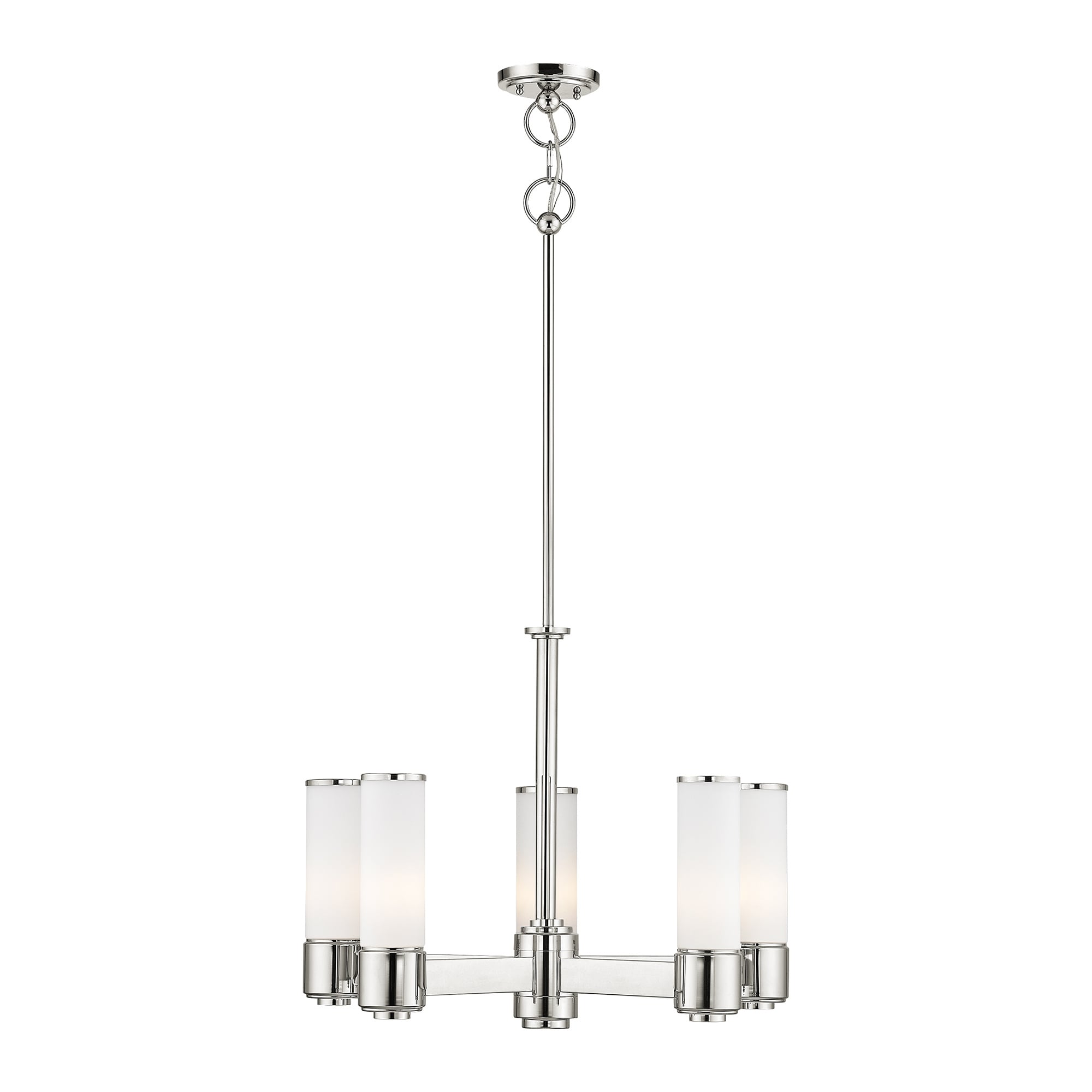 Livex Lighting 52105-35 Weston 5 -Light Polished Nickel Modern/contemporary For Use in Bathrooms, Bedrooms, Dining Rooms, Foyers, Kitchens, Living Rooms Chandelier