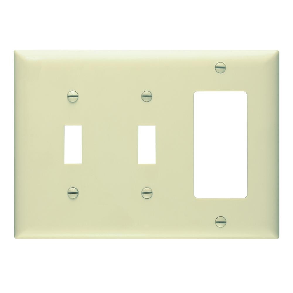 Legrand TP226ICC10 Pass Seymour 3 -Gang Midsize Size Ivory Nylon Indoor Toggle/Decorator Wall Plate