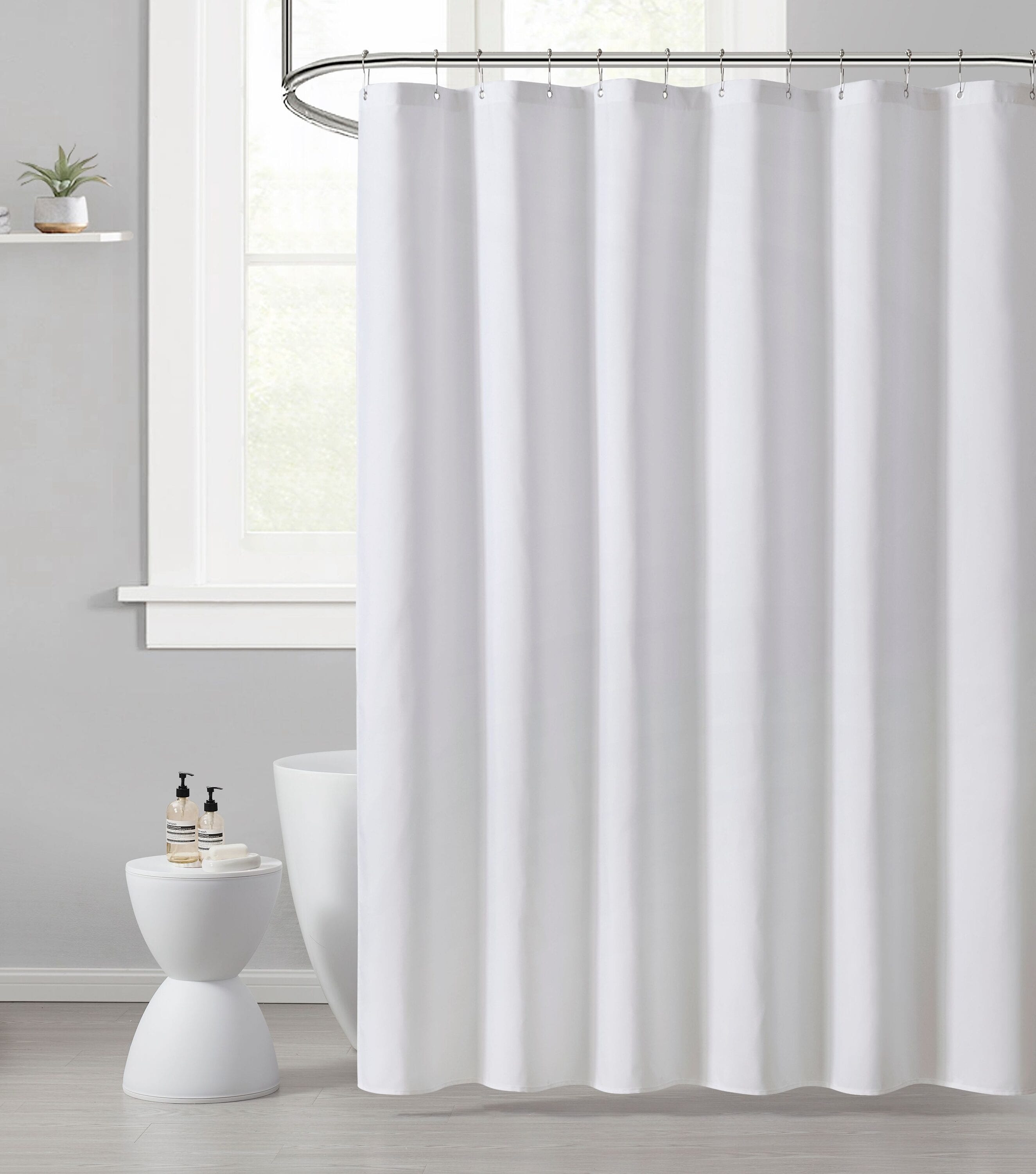 KATE AURORA Extra Long Heavy Duty Vinyl Shower Curtain Liners White