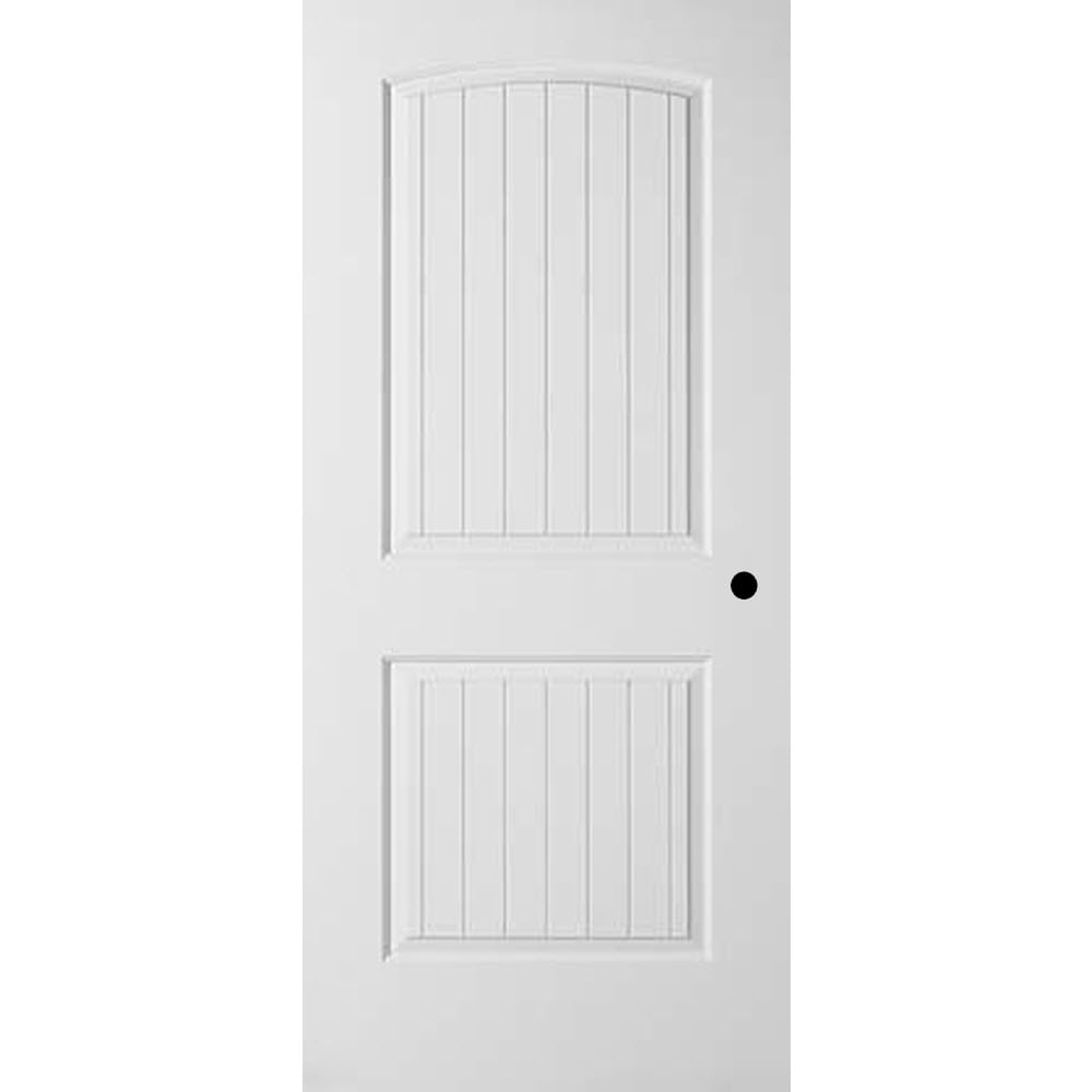 RELIABILT 24-in x 80-in Hollow Core 2-panel Round Top Plank Left Hand Smooth Primed Molded Composite Flat Jamb Single Prehung Interior Door in White -  LOE830494