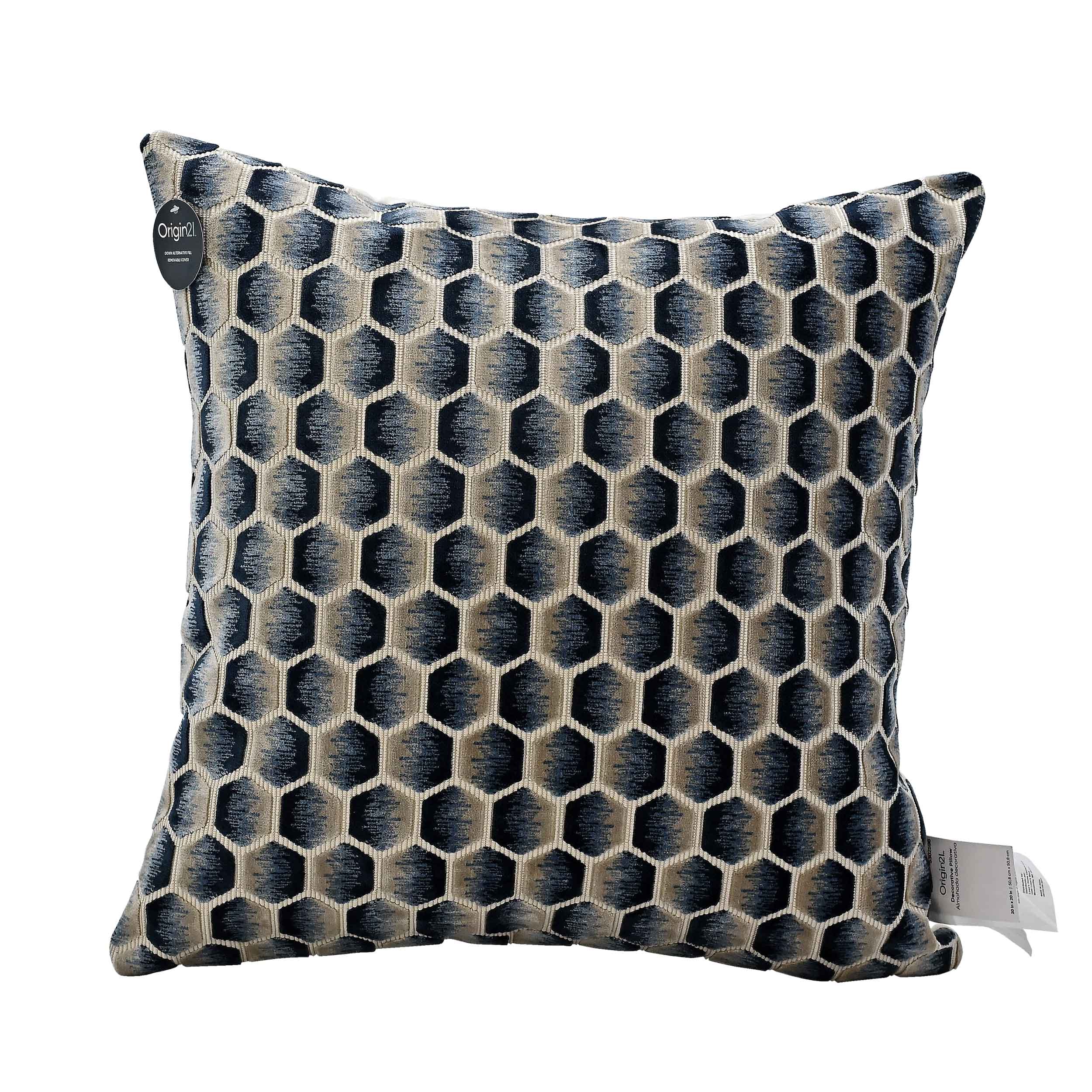 Origin 21 20 In X 20 In Blue Indoor Decorative Pillow In The Throw   65333436 