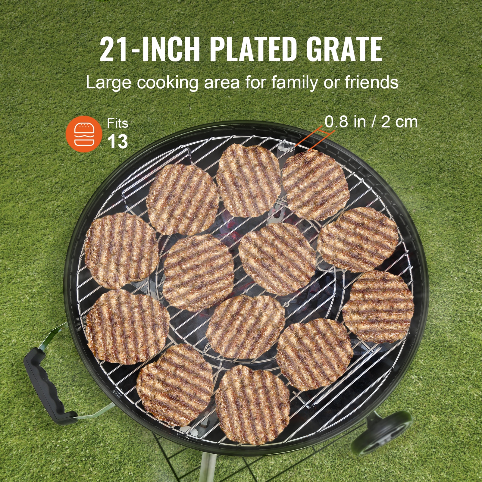 VEVOR LPCFLKETTLE221DIHV0 Gas-Grill-Cookgrates-Warmracks - View #8