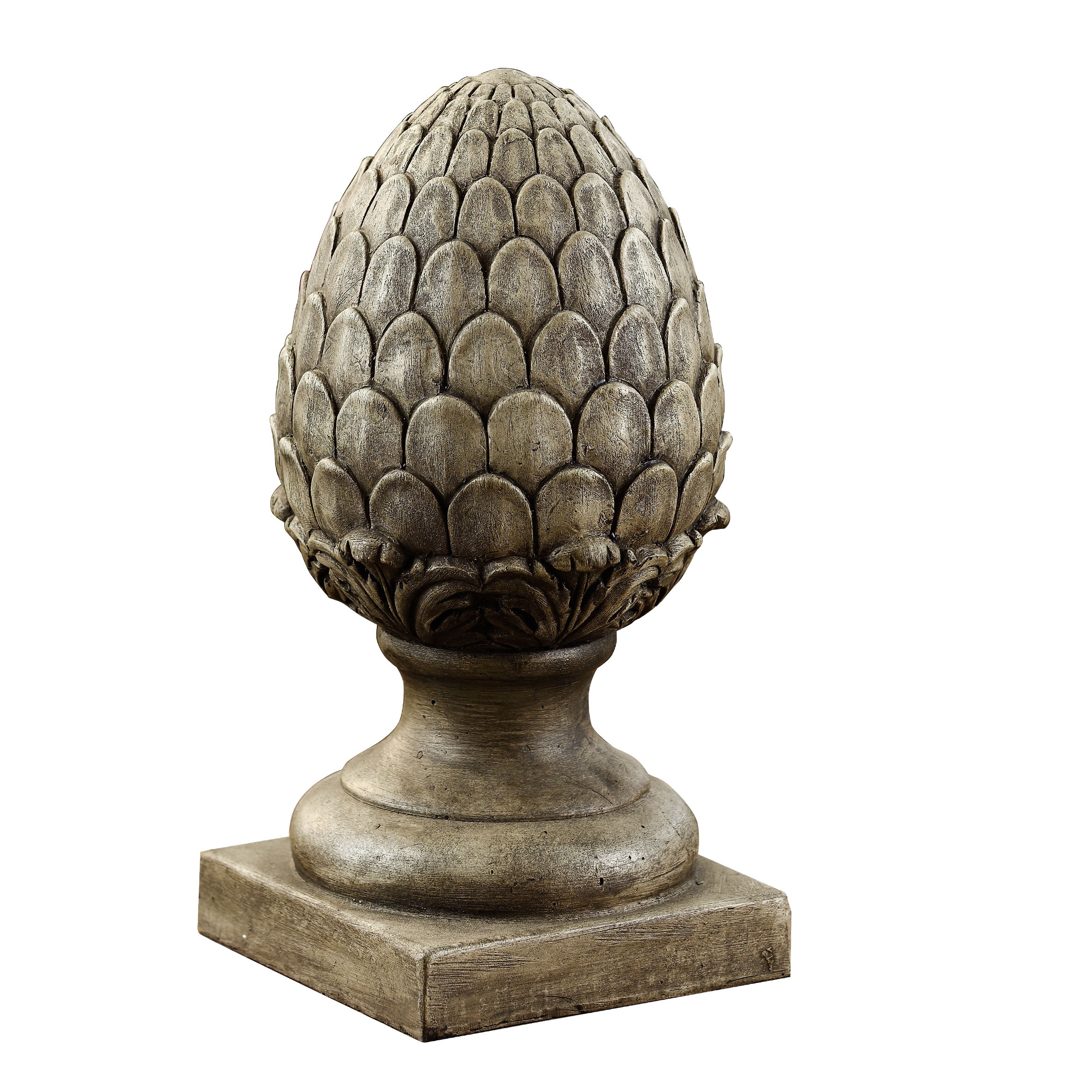 Luxen Home WH008 14.2-in H x 7.1-in W Brown Pineapple Garden Statue