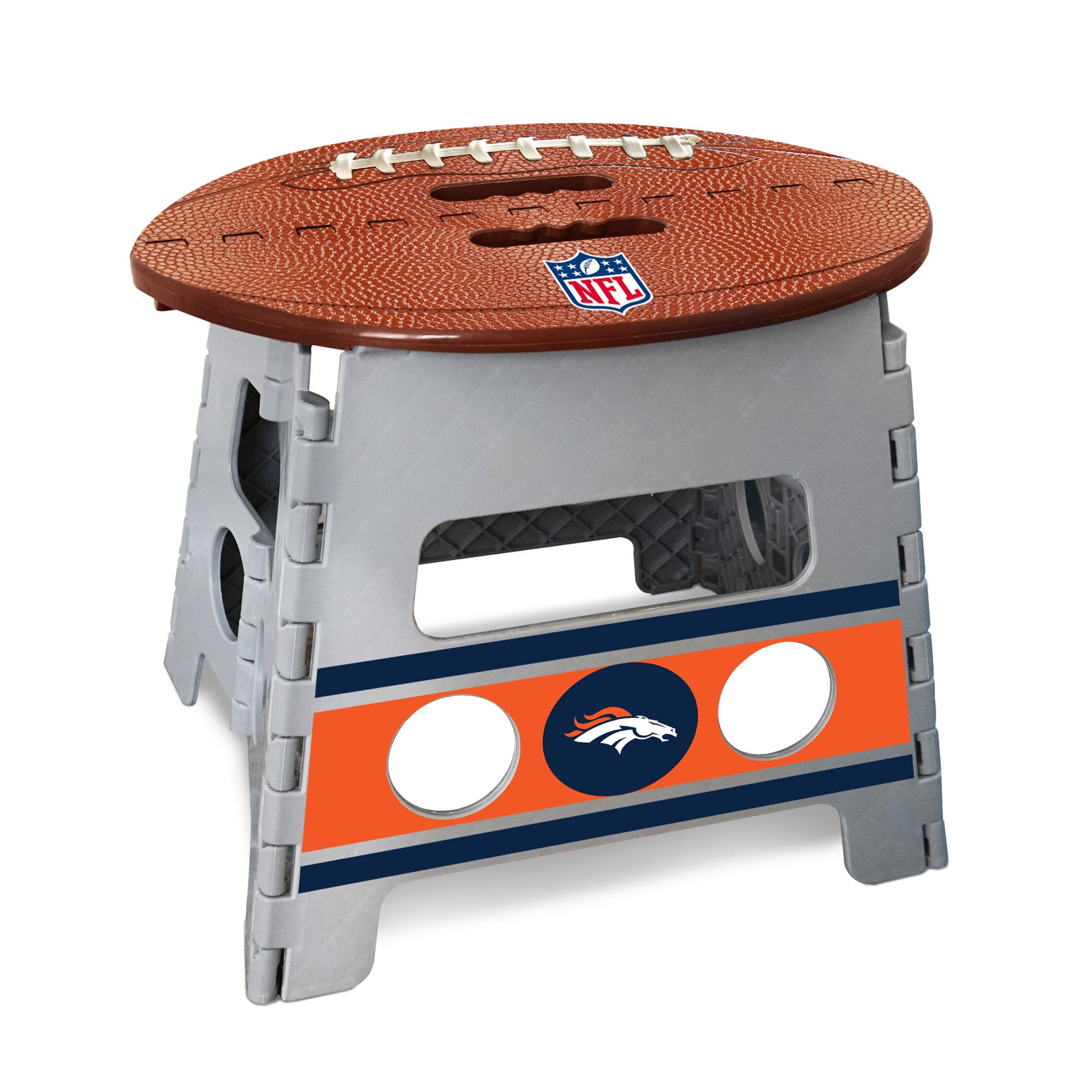 FANMATS 24433 Denver Broncos 1-Step 250 lbs. Capacity Brown Plastic Foldable Step Stool