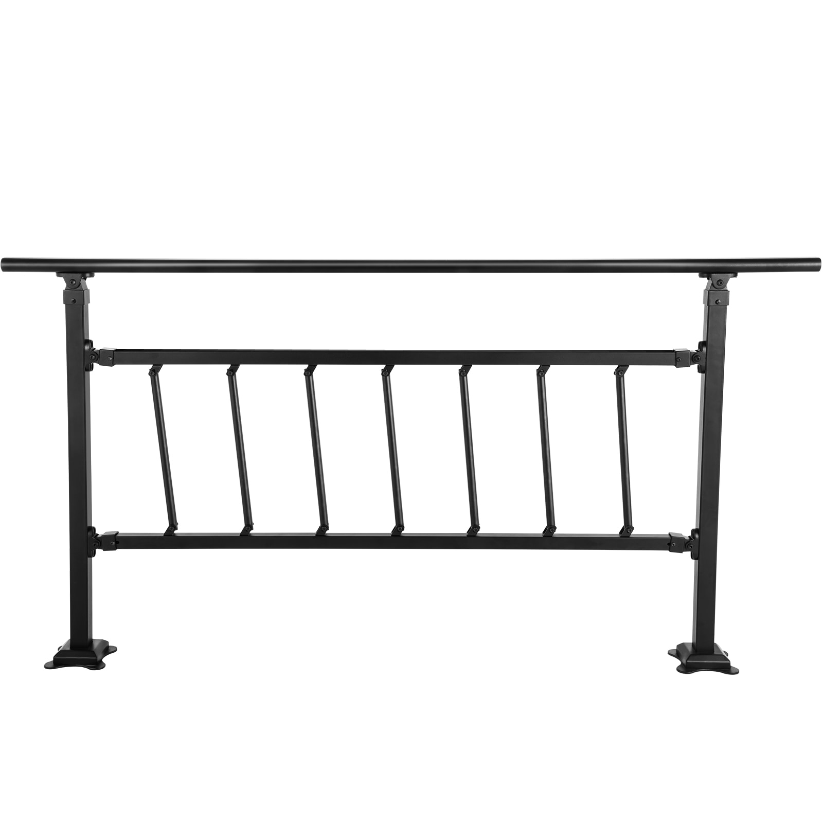 SKYSHALO LTFSBSWDZJSFS0001V0 0-5 Step Stair Hand Rail Kit 68-in x Black Finished Wrought iron Interior/Exterior Handrail