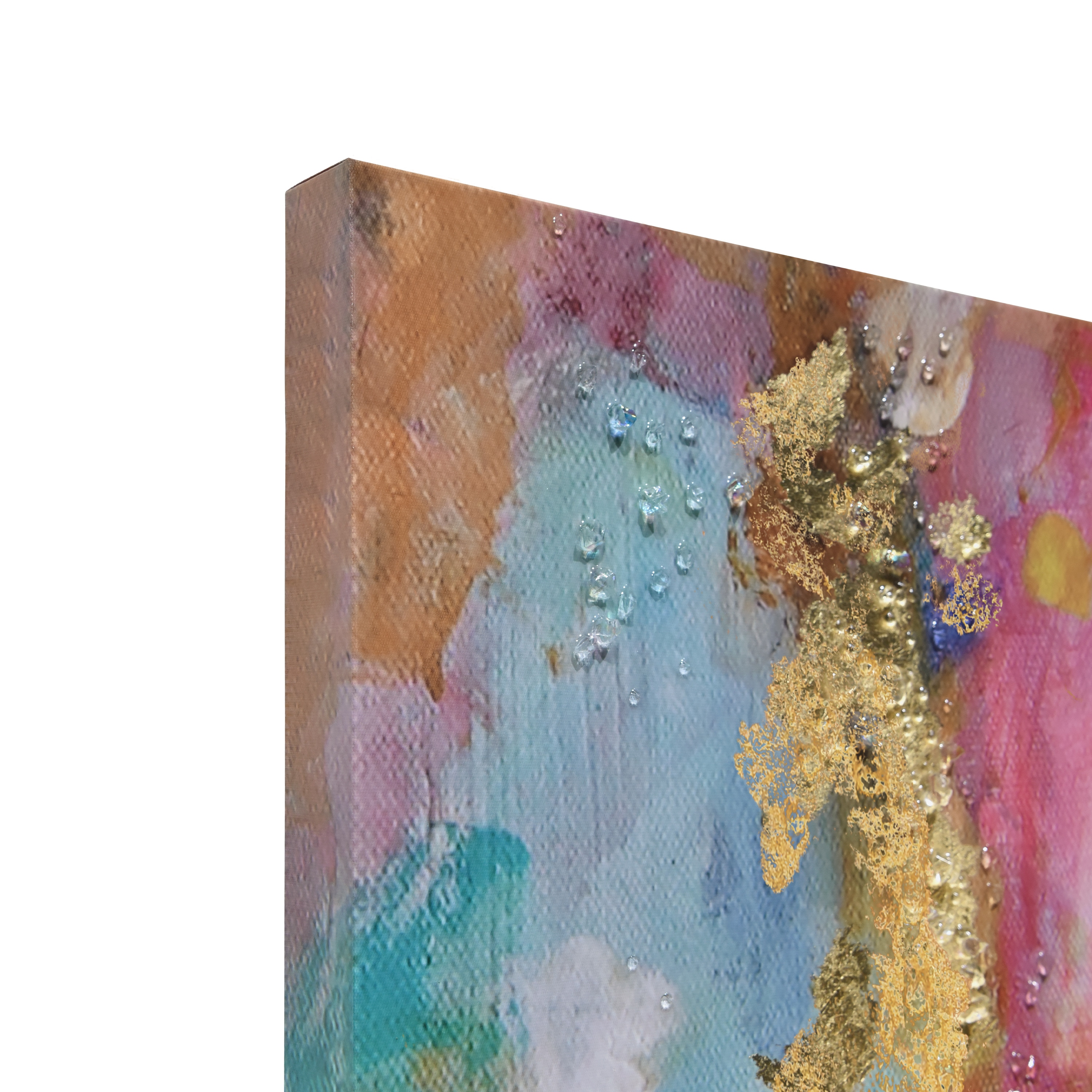 Colorful Symphony II 24" x 48" Abstract Epoxy Coated Canvas Wall Art