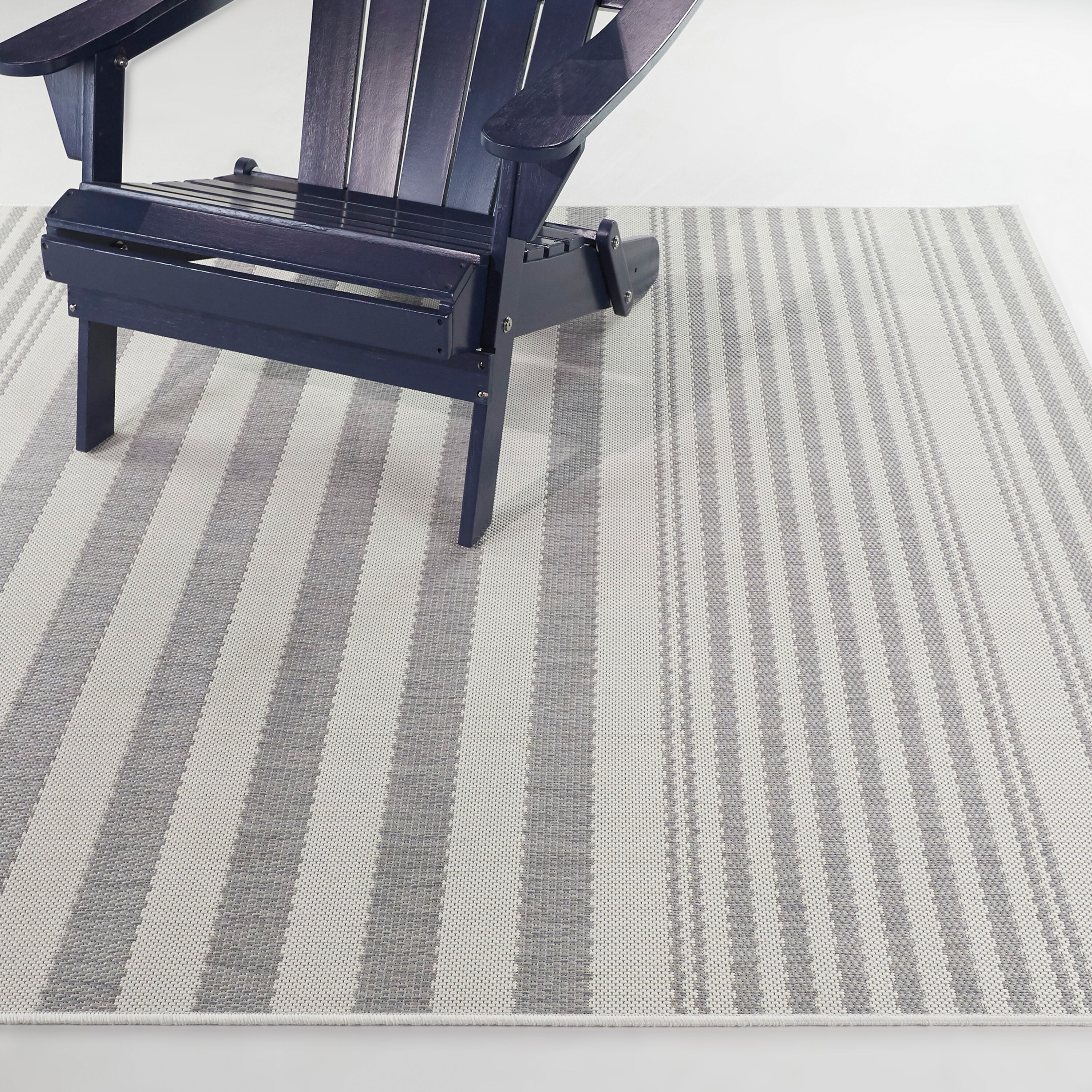 Balta 3101989 8 x 10 (ft) Polypropylene Grey Rectangular Indoor/Outdoor Stripe Area rug