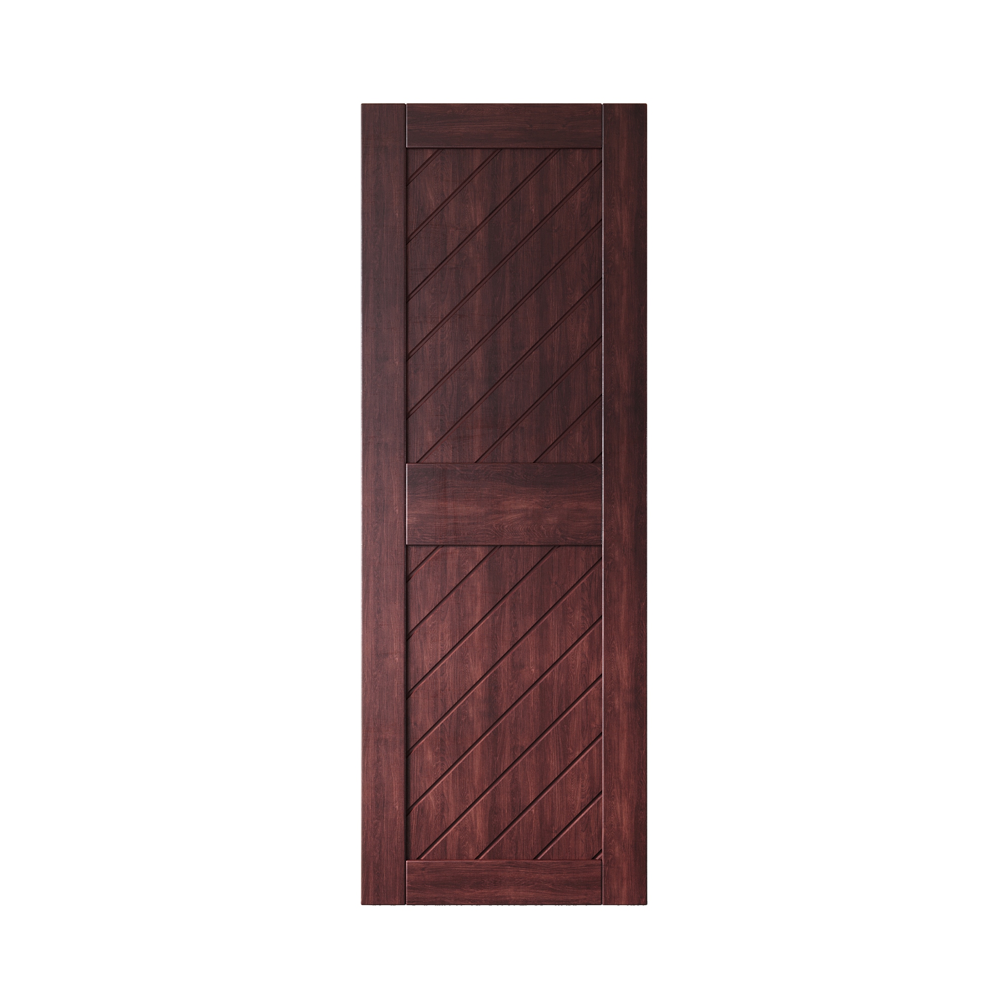 HOMACER XT1-3084-RD 30-in x 84-in Red Mahogany Prefinished Non-standard Pine Wood Solid core Single Barn Door (Hardware Not Included)