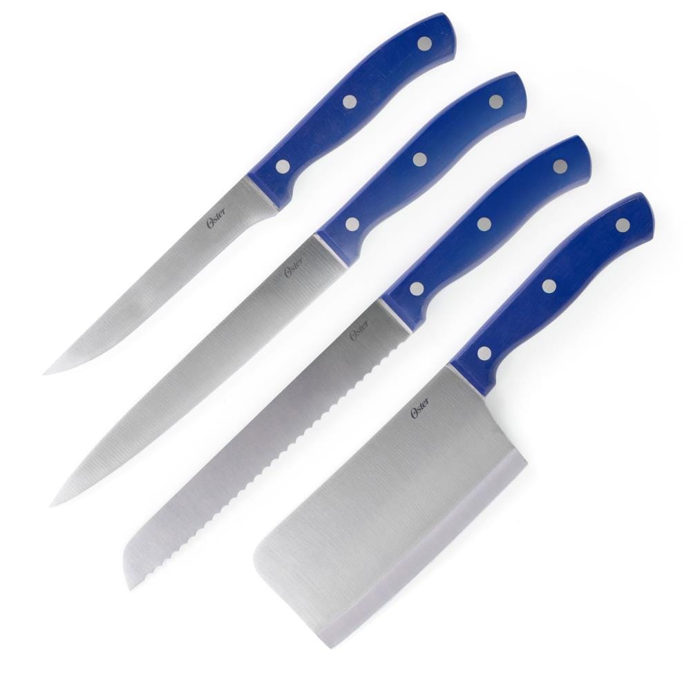 WELLSTER Blue Kitchen Knife Set with Block, 6 Pieces Knives Universal  Holder Set, German Stainless Steel Blade Non-Stick Coated Chef Carving  Bread